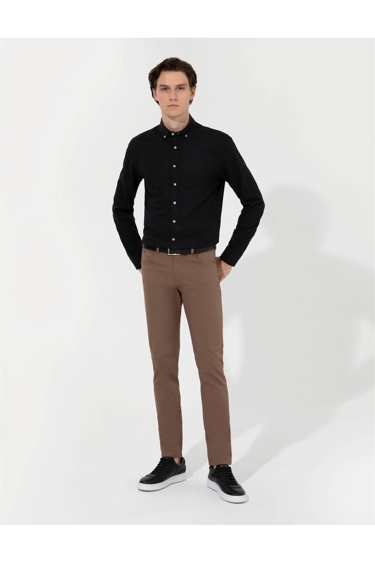 پیراهن مردانه قهوه ای پیرکاردین | 50247542 اورجینال - تصویر 3