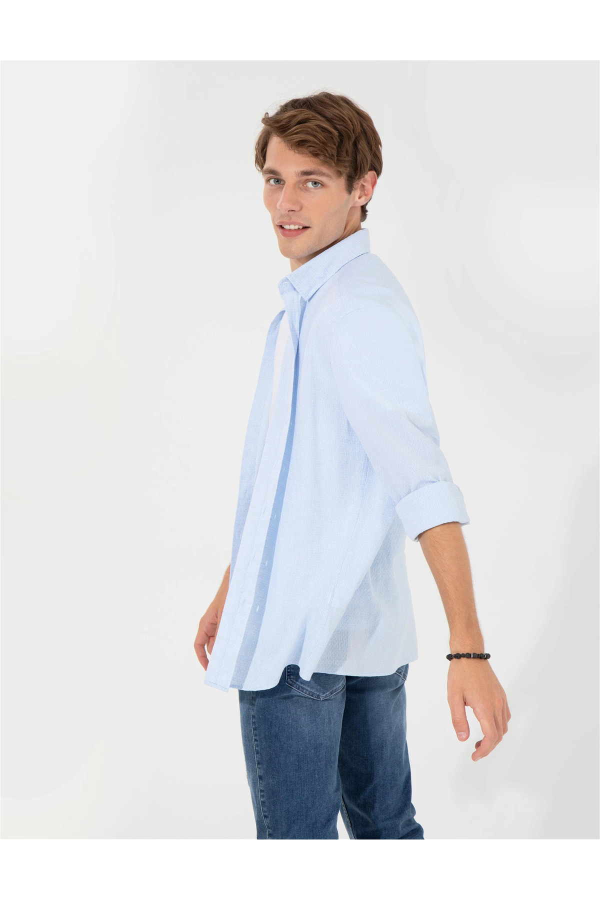 پیراهن مردانه آبی پیرکاردین | G021SZ004.000.1374641 اورجینال - تصویر 2