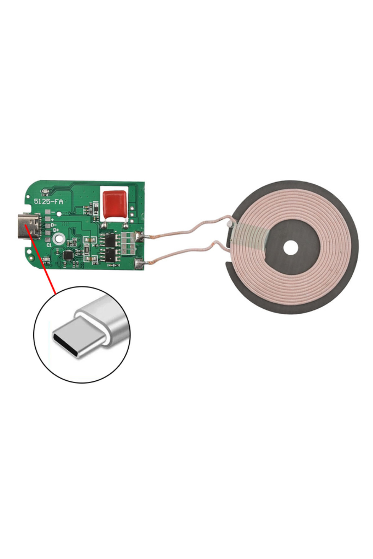 Kablosuz Şarj Modülü Type C 15W Qi 9V 1.5A Mobil Akıllı Telefon Oyuncak Pil Şarj Transmiter 3