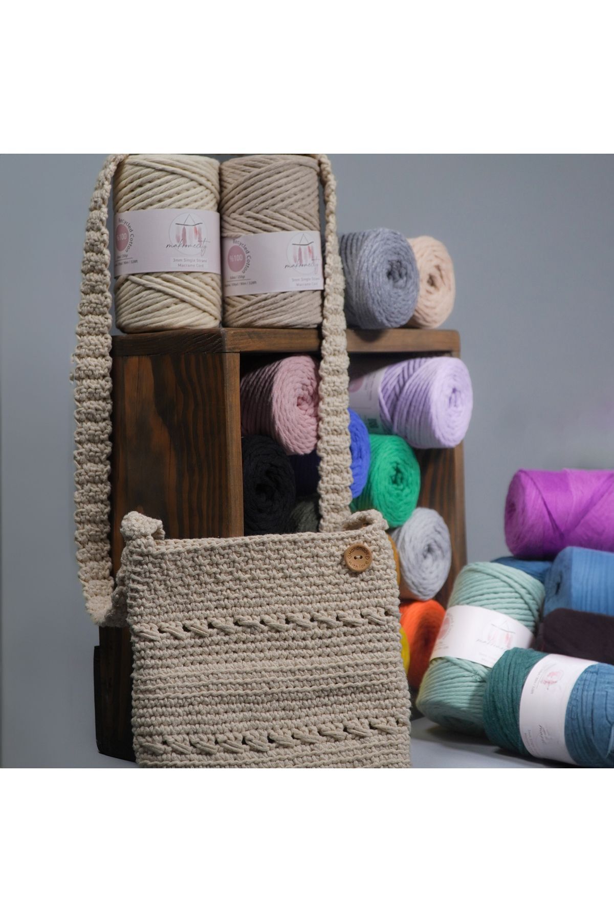 Makromecity-Scalloped Macrame Thread 3mm Scalloped Cotton Macrame Thread Macrame Thread Lilac 8