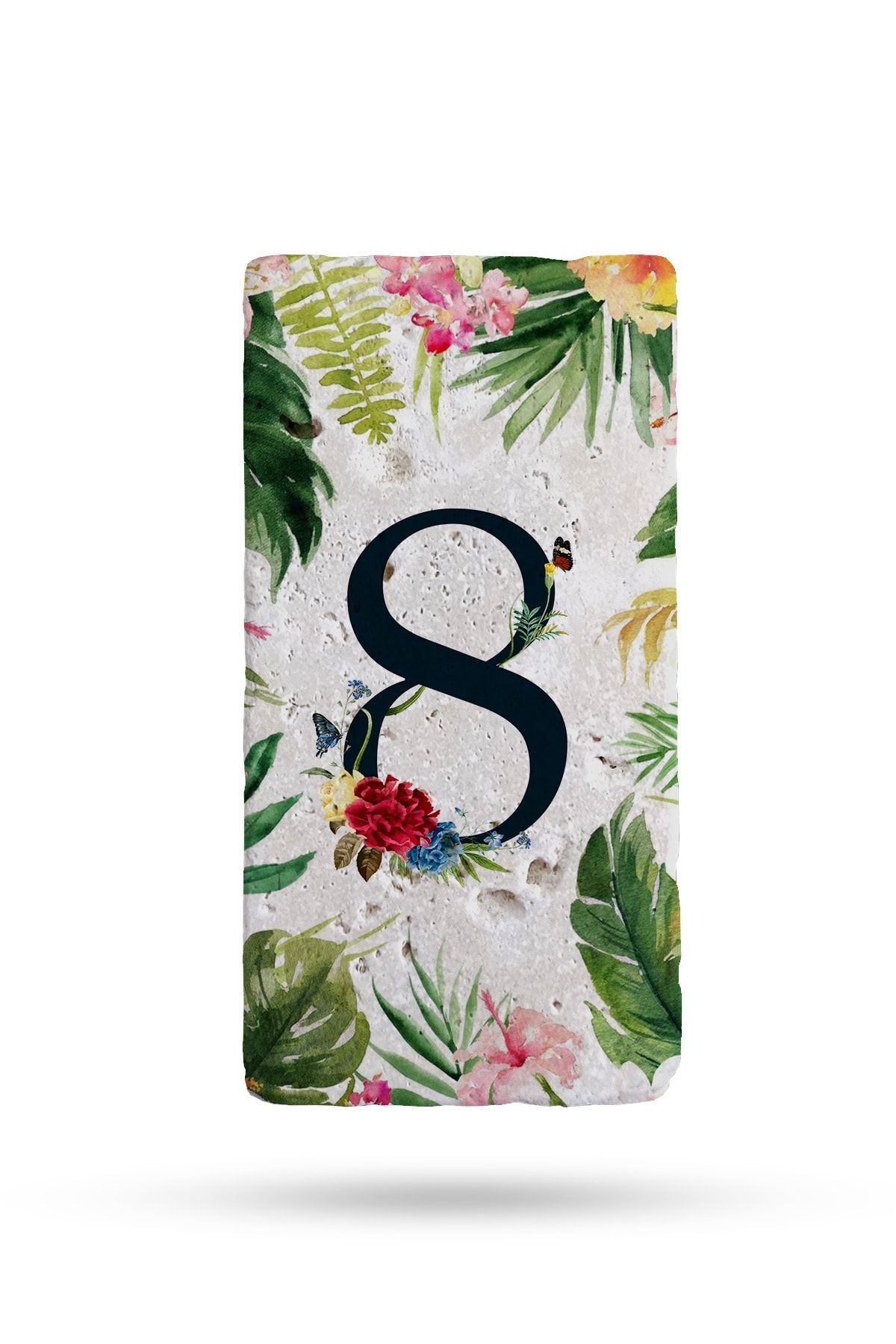 Natural Stone Door Number, Uv Printed Door Number 7.5x15cm - No:8