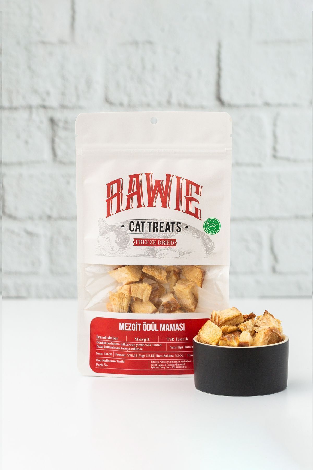 Rawie Freeze Dried Mezgit Kedi Ödül Maması, %100 Doğal, 40G