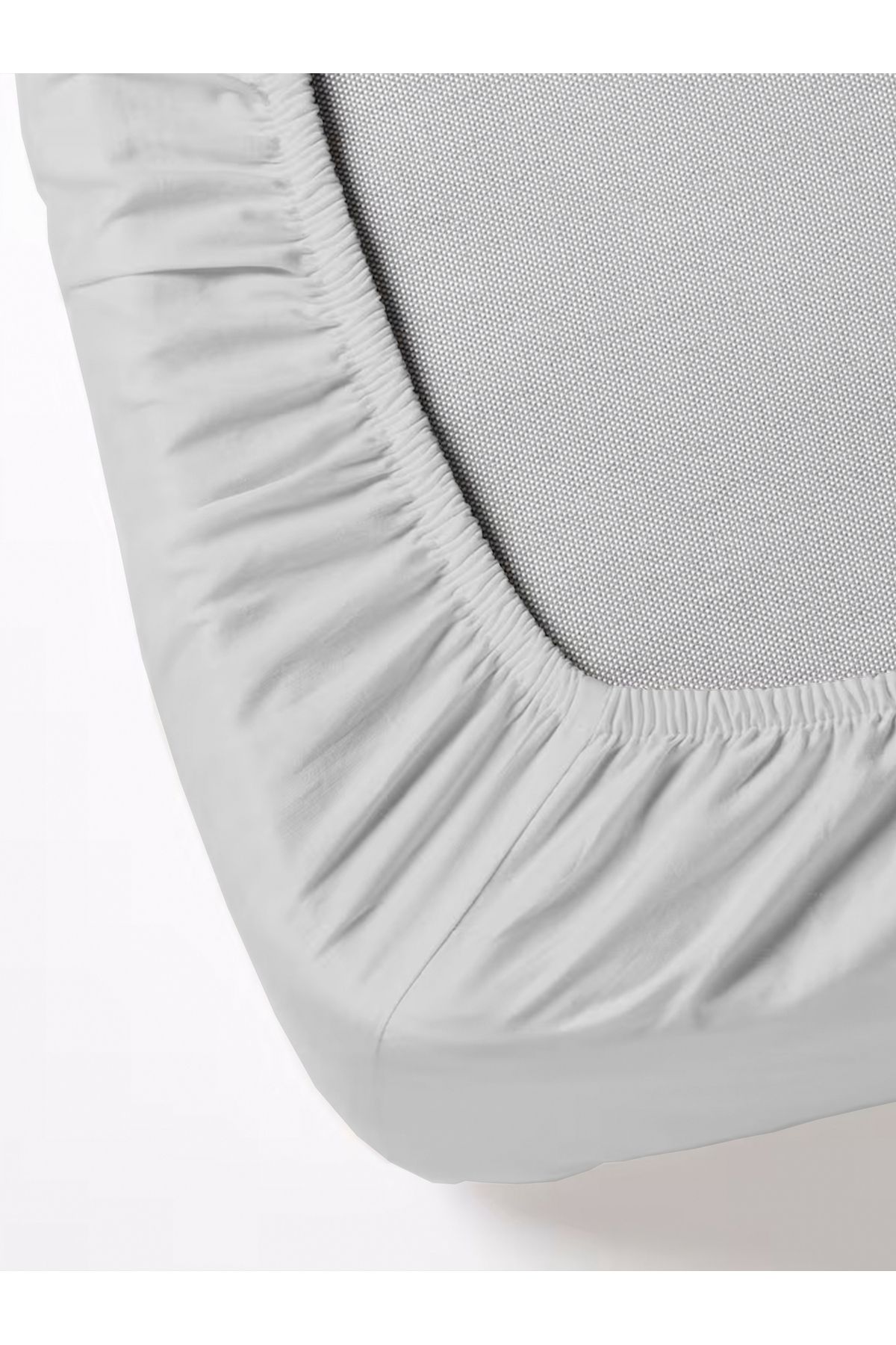 FAVORİST-Light Gray Single Elastic Sheet Set - 100x200, 1 Pillow Case Included 2