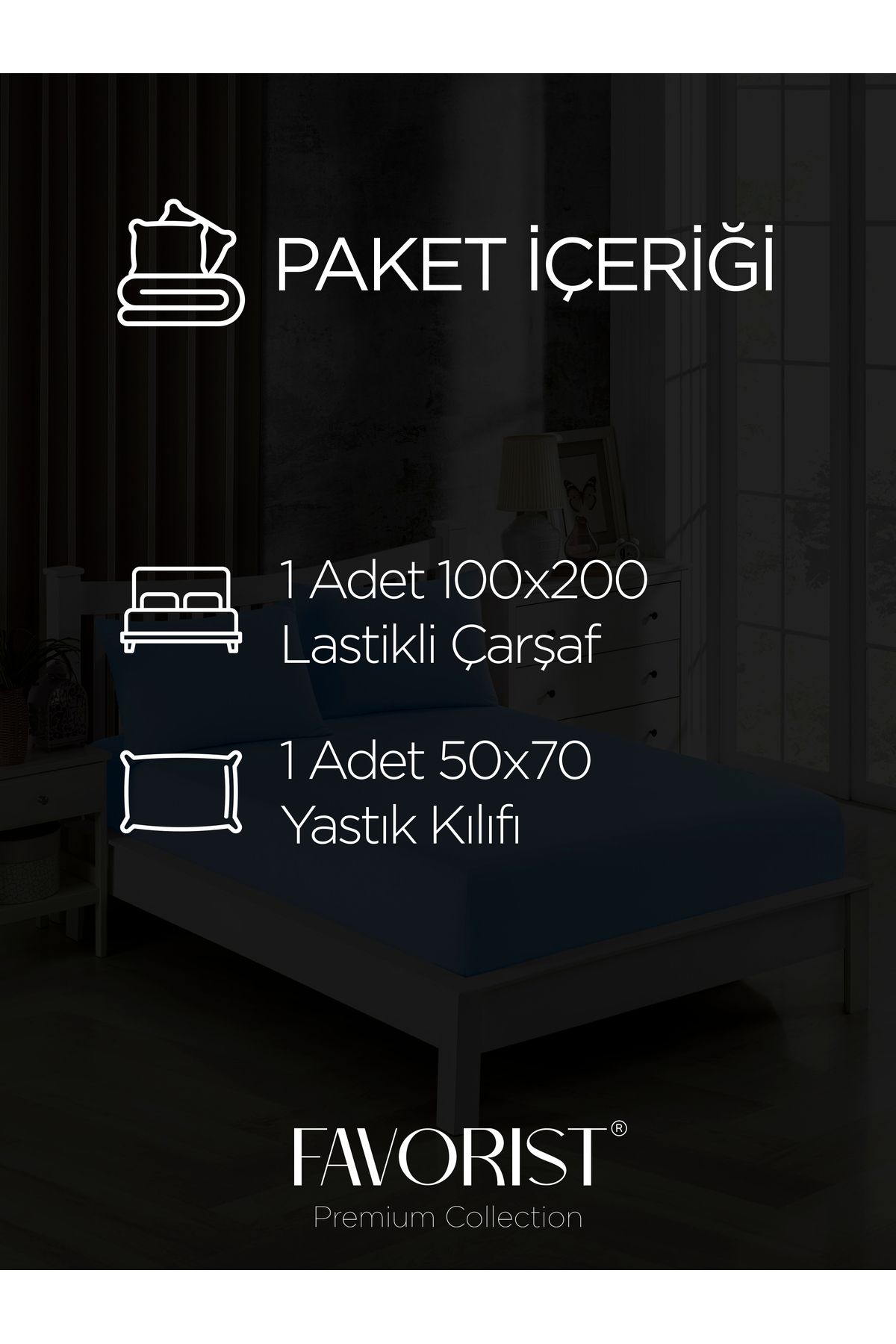 FAVORİST-Light Gray Single Elastic Sheet Set - 100x200, 1 Pillow Case Included 3