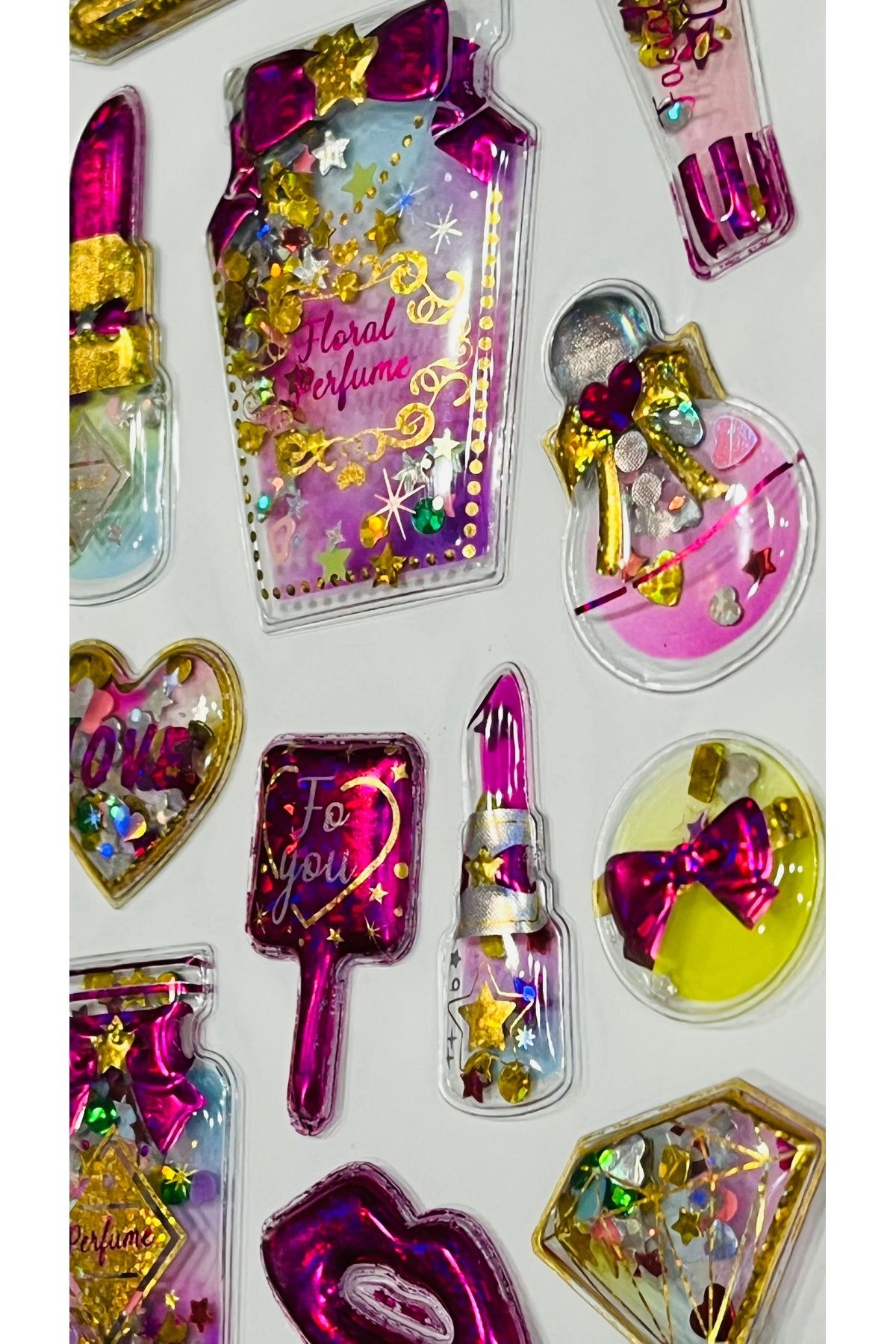 karinabest-Giraffe 3D Sticker - Three-Dimensional, Metallic Colors, Glitter Make-up Label 1 Pack 6