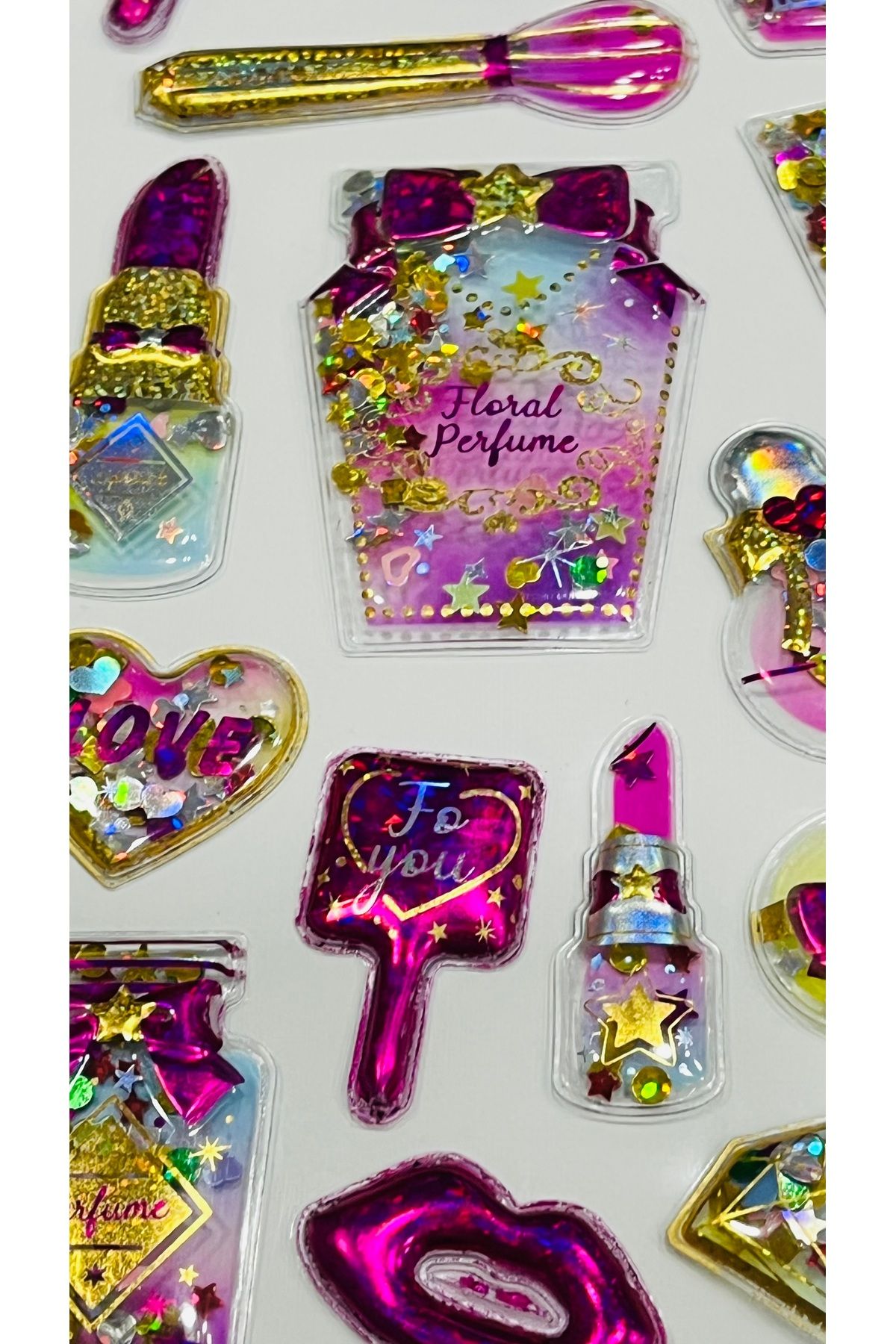 karinabest-Giraffe 3D Sticker - Three-Dimensional, Metallic Colors, Glitter Make-up Label 1 Pack 7