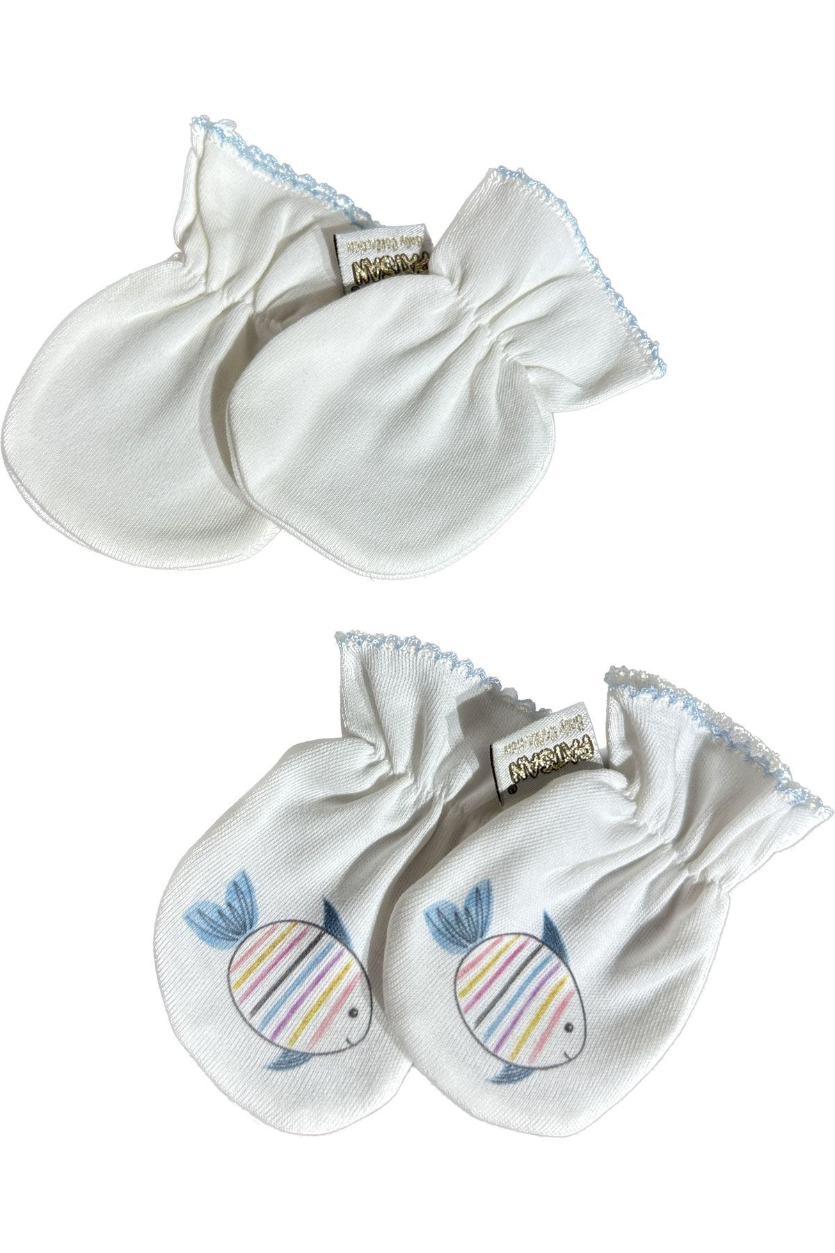 PATSAN Organik Pamuk 2'li Penye Bebek Eldiven Takım Balık fotoğrafı 3 (önizleme)