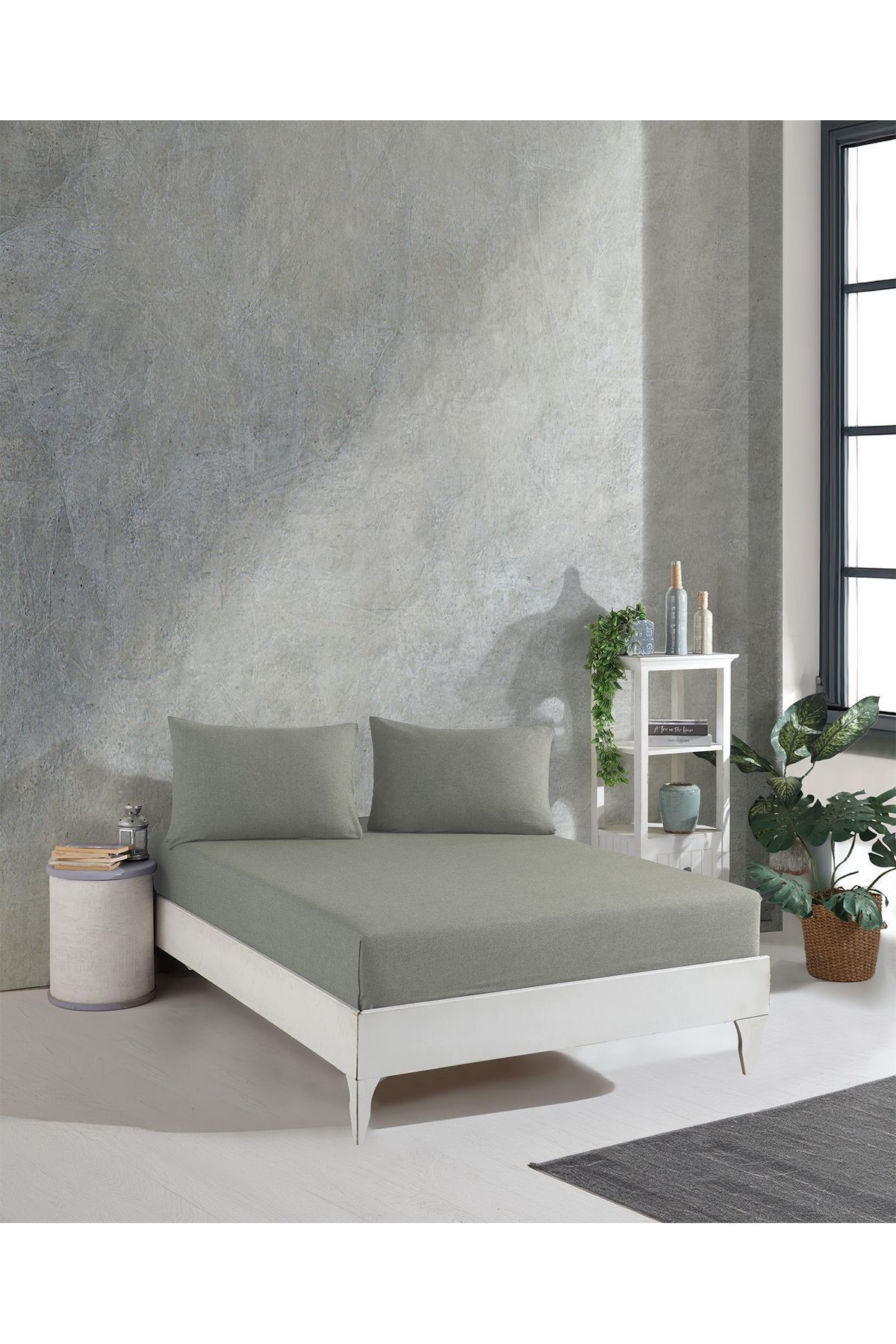 luxtex-Plain Colored Double Thread Sheet Set - 240X260 cm (2 Pillows Included) 1