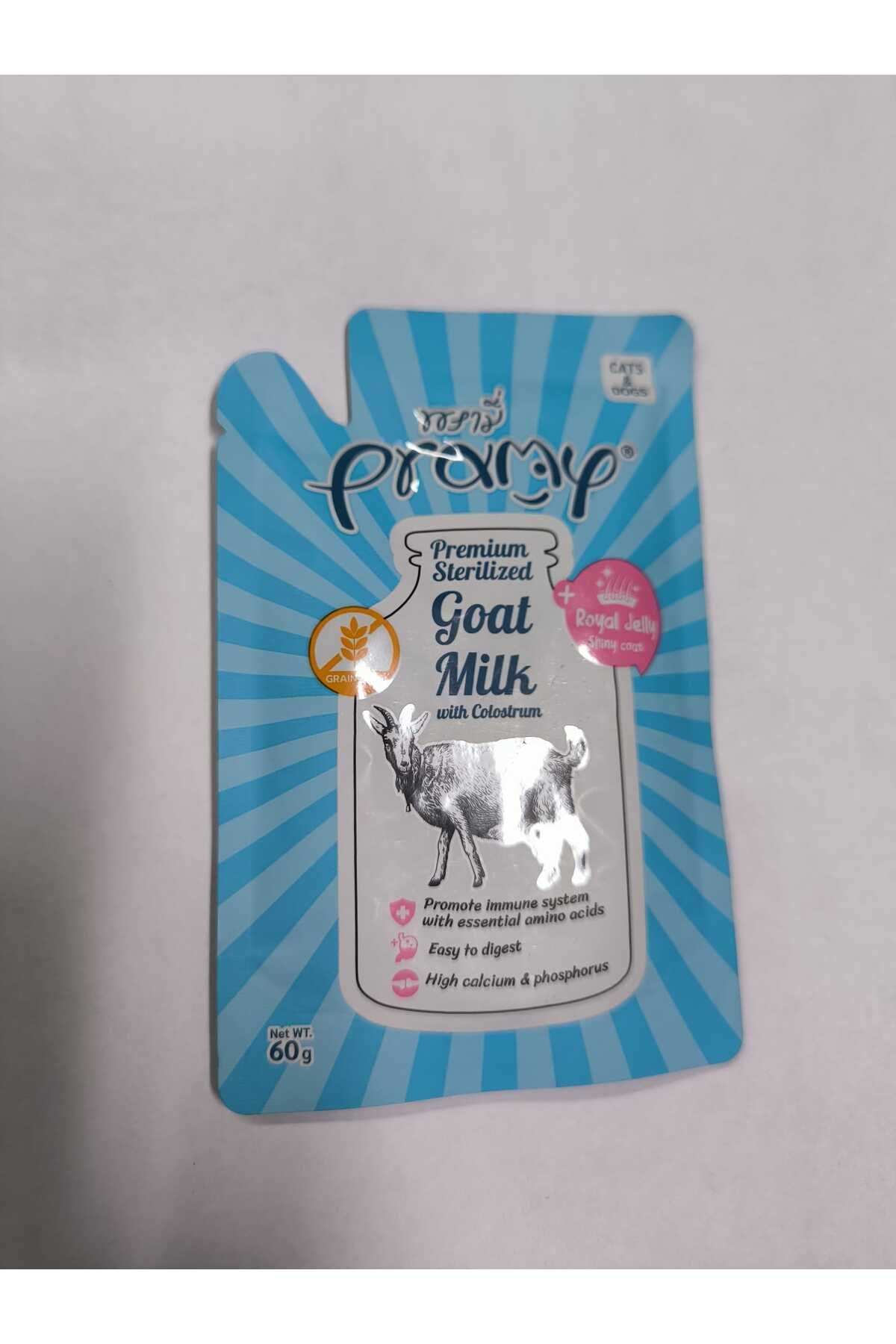 pramy kolostrum ve aru sütlü sterilize keçi sütü 60 gr kedi  köpek sütü