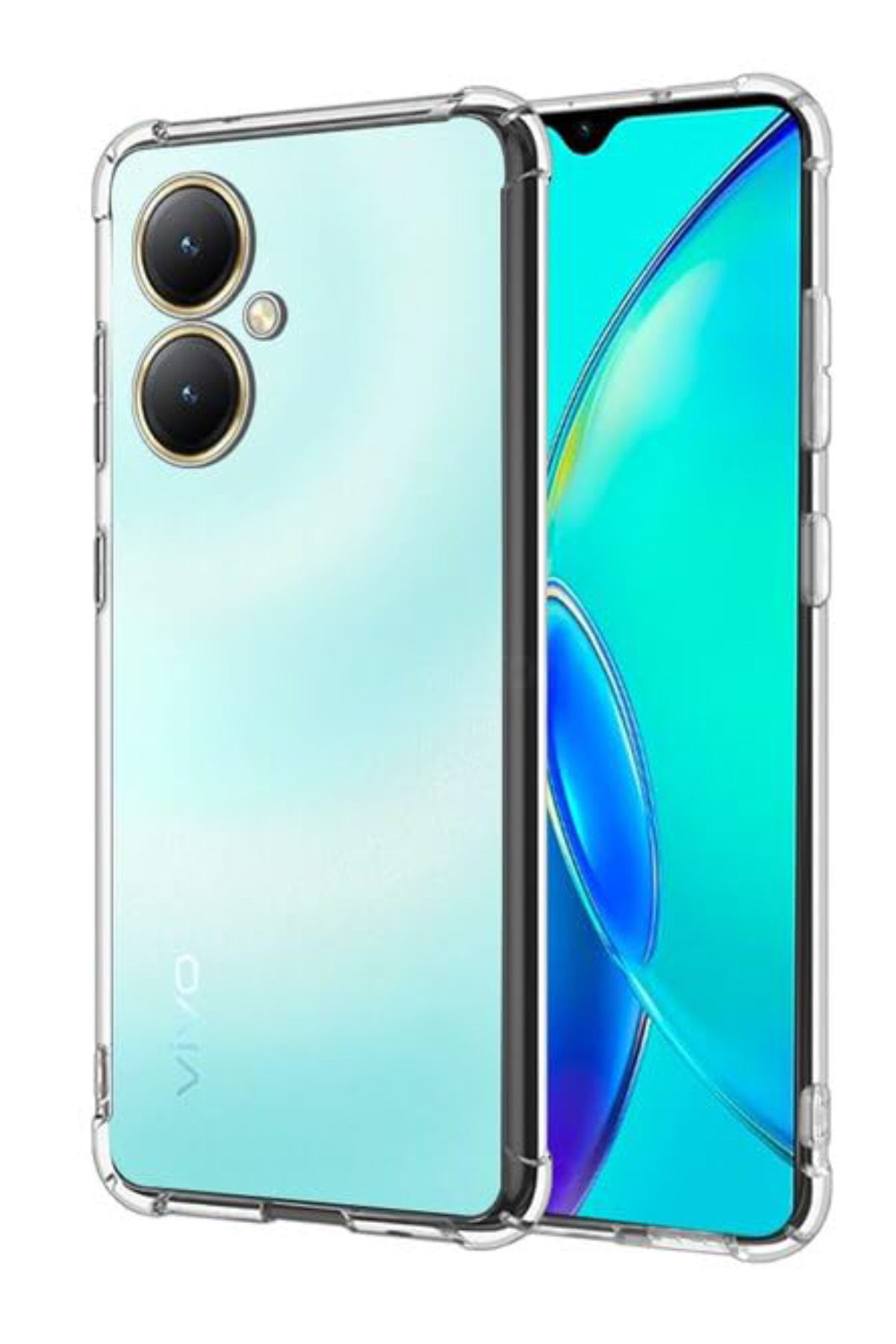 Vivo Y27 4G Kapak Kamera Korumalı Airbag Antishock Köşe Korumalı Şeffaf Silikon Kılıf