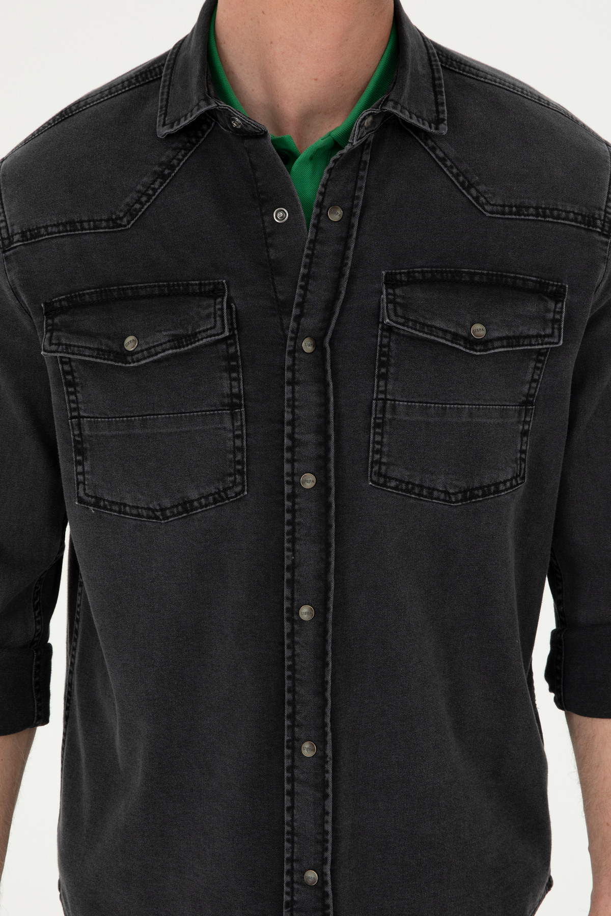 پیراهن مردانه مشکی یو اس پولو | G081SZ077.000.1836895 اورجینال - تصویر 4