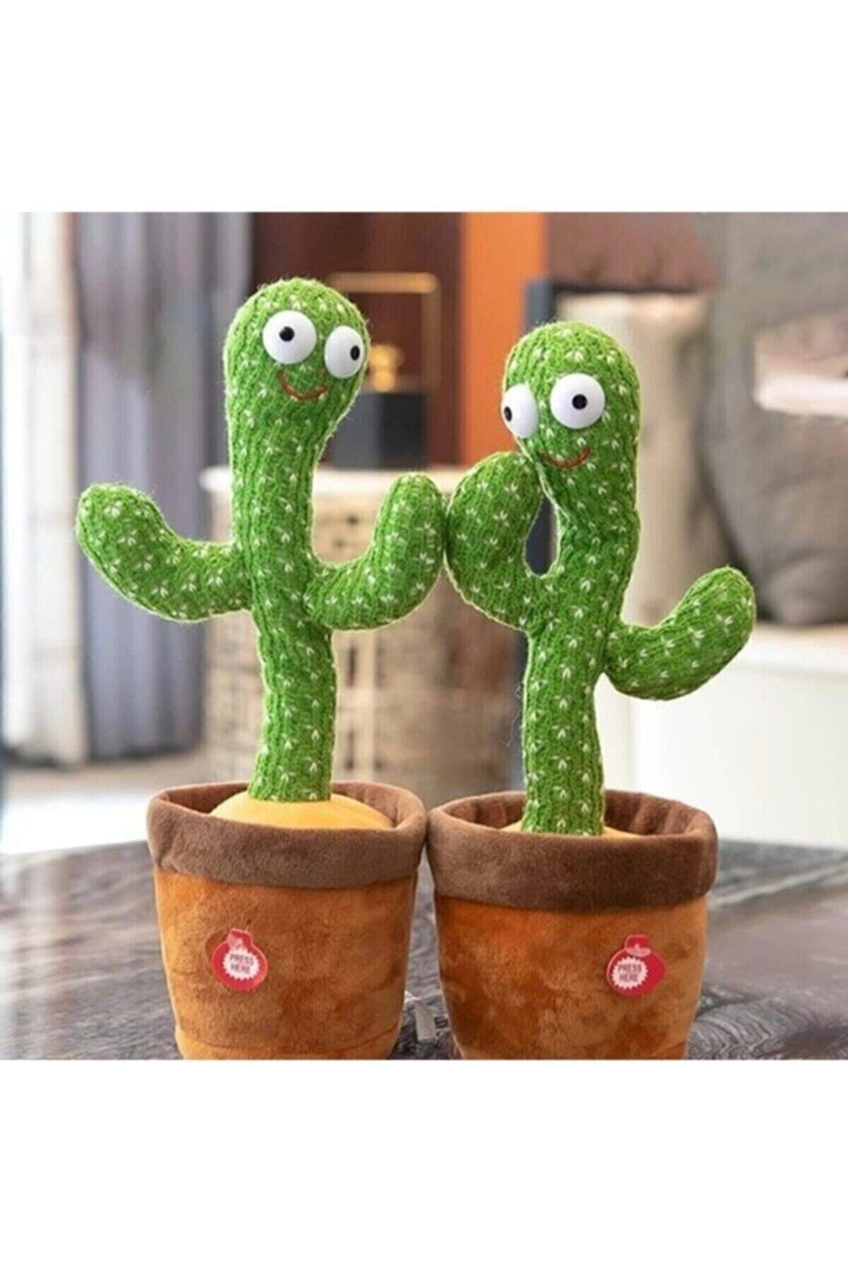 Acr Dans Eden Konuşan Kaktüs Saksı Müzikli Pilli Işıklı Peluş Kaktüs