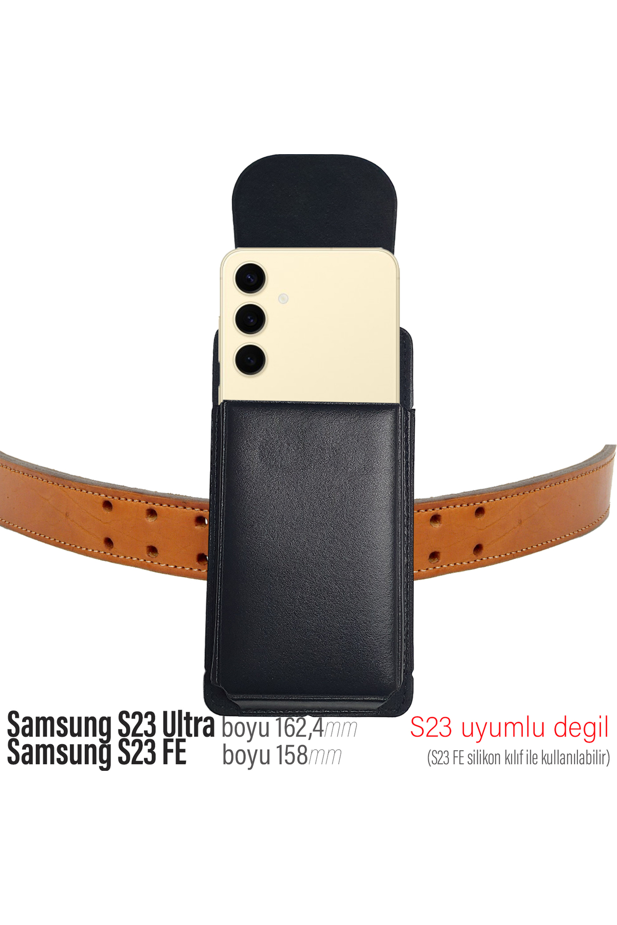 EXENAR Samsung S23 Ultra Uyumlu Kemer Kılıfı Kapaklı Bel Kılıfı