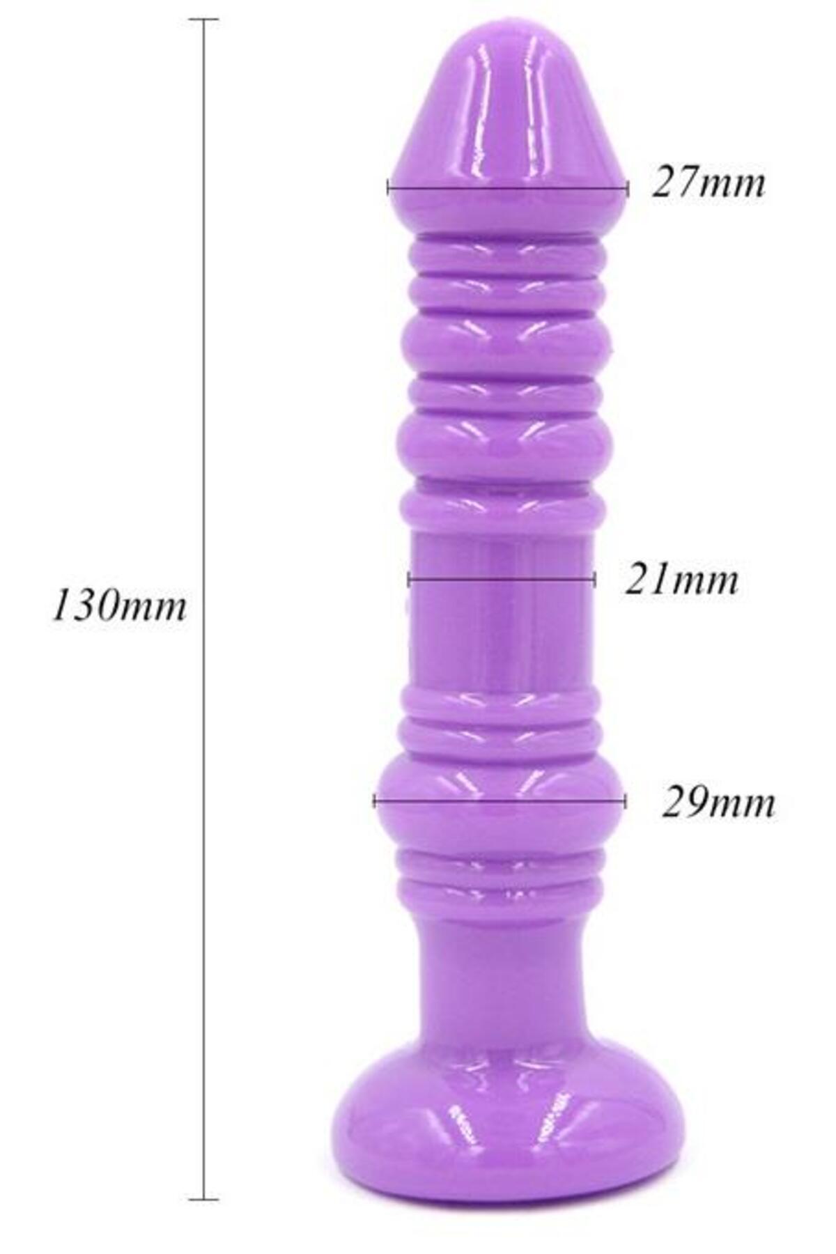 Boğumlu Esnek Özel Jel Dokuda Penis Görünümünde 13 Cm Uzunluğunda Açıcı Alıştırıcı Anal Tıkaç Plug 2