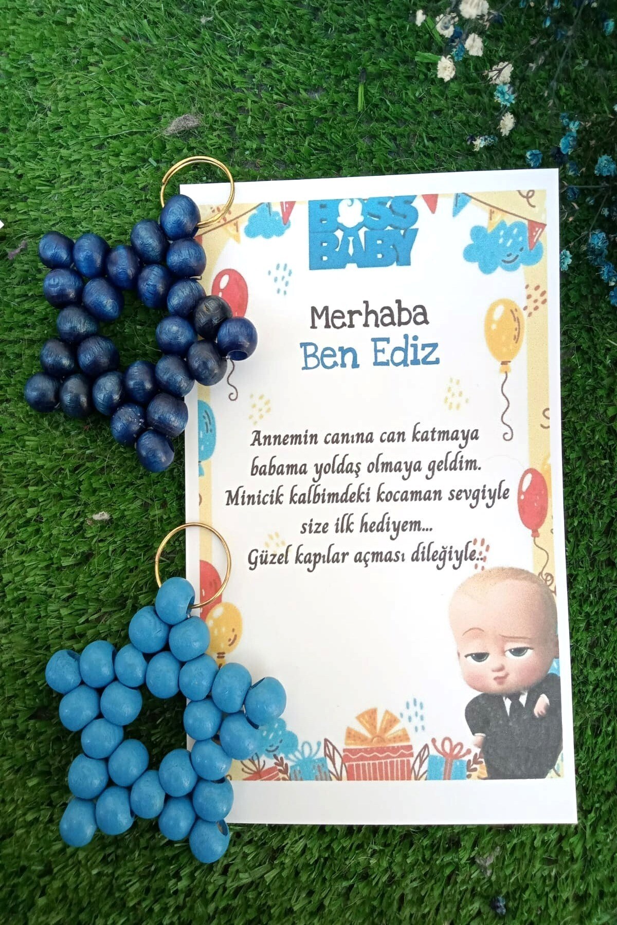 Emtory Home 15 Adet Patron Bebek Kartlı Hediyelik Anahtarlık - Doğum Günü Hediyelik -Mevlid Hediye -Kişisel Yazı fotoğrafı 5 (önizleme)