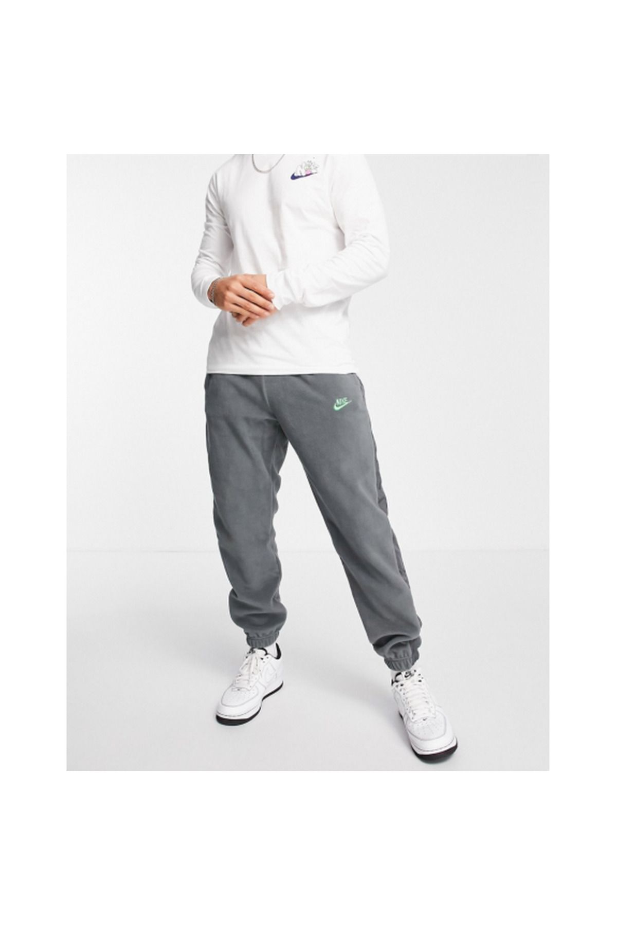 Nike Sport Essentials Polar Fleece Cuffed Sweatpants In Graygrey