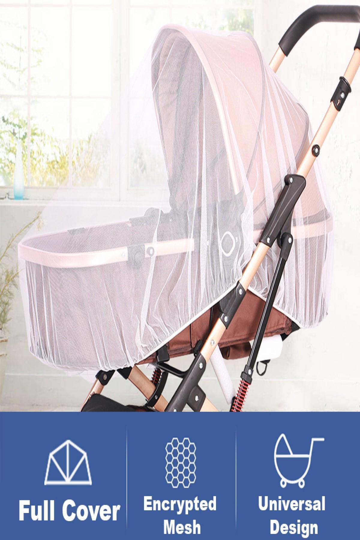 MasterCar Beyaz Bebek Arabası Sinekliği Puset Cibinlik Sineklik Güneş Ve Sinek Koruyucu Örtü fotoğrafı 2 (önizleme)