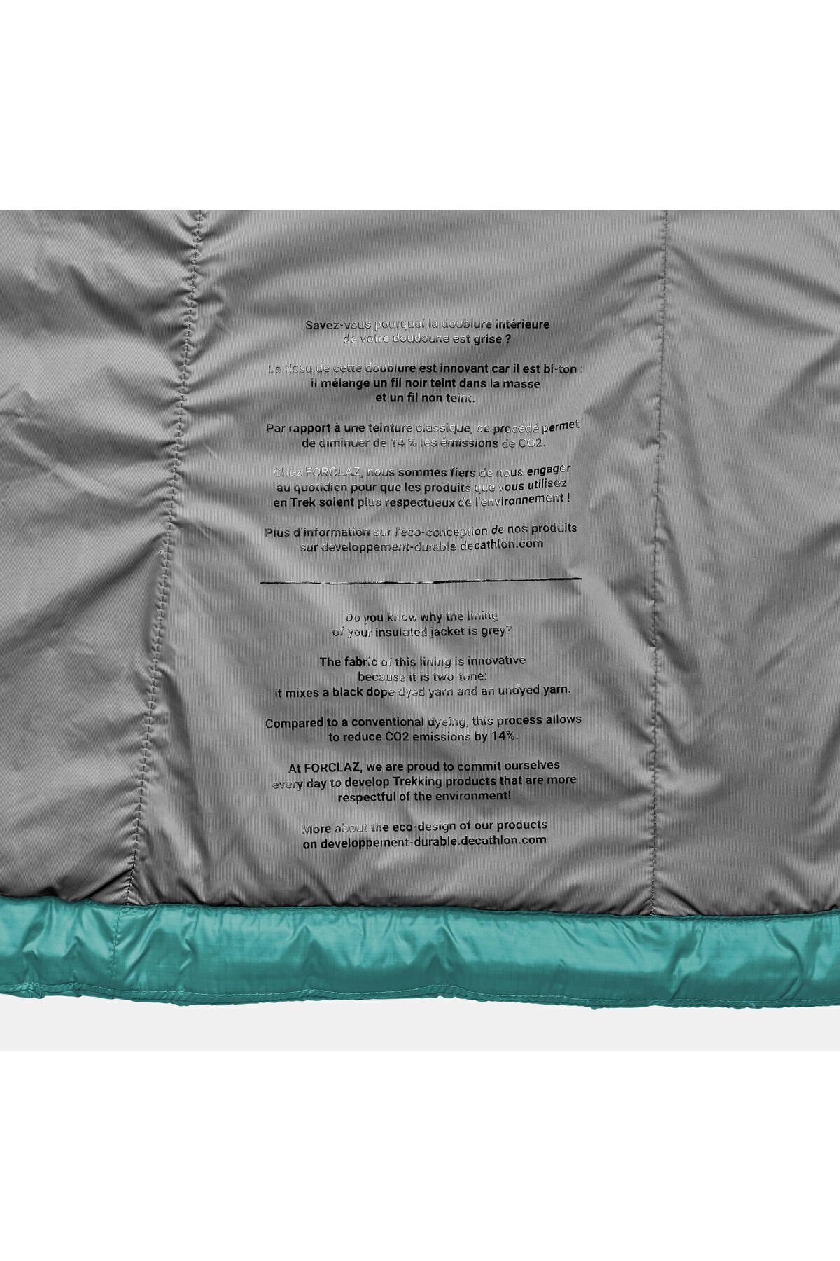 Decathlon  Kadın Outdoor Trekking Kapüşonlu Şişme Mont - Turkuaz - Mt100 -5°c - Görsel 6