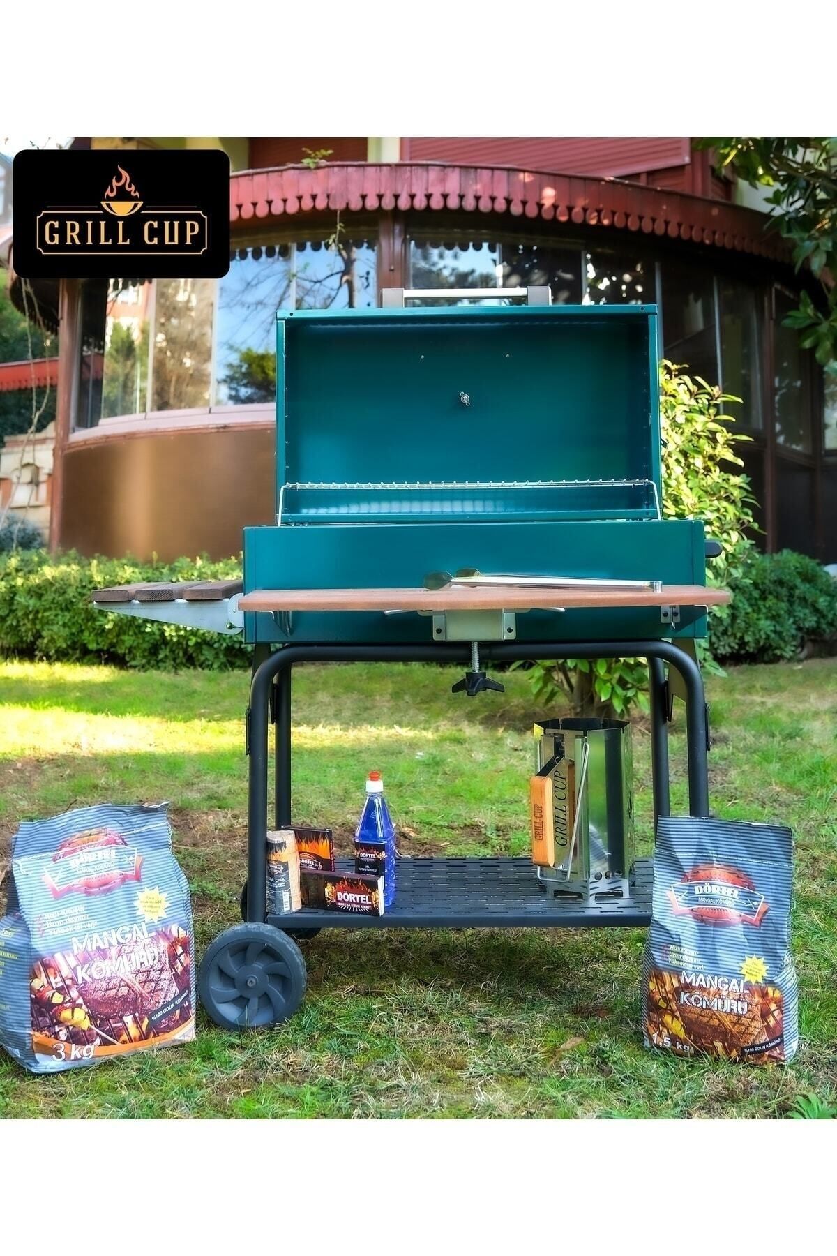 Yeşil Kömürlü Lüx Barbekü Gc 075 Cm 4