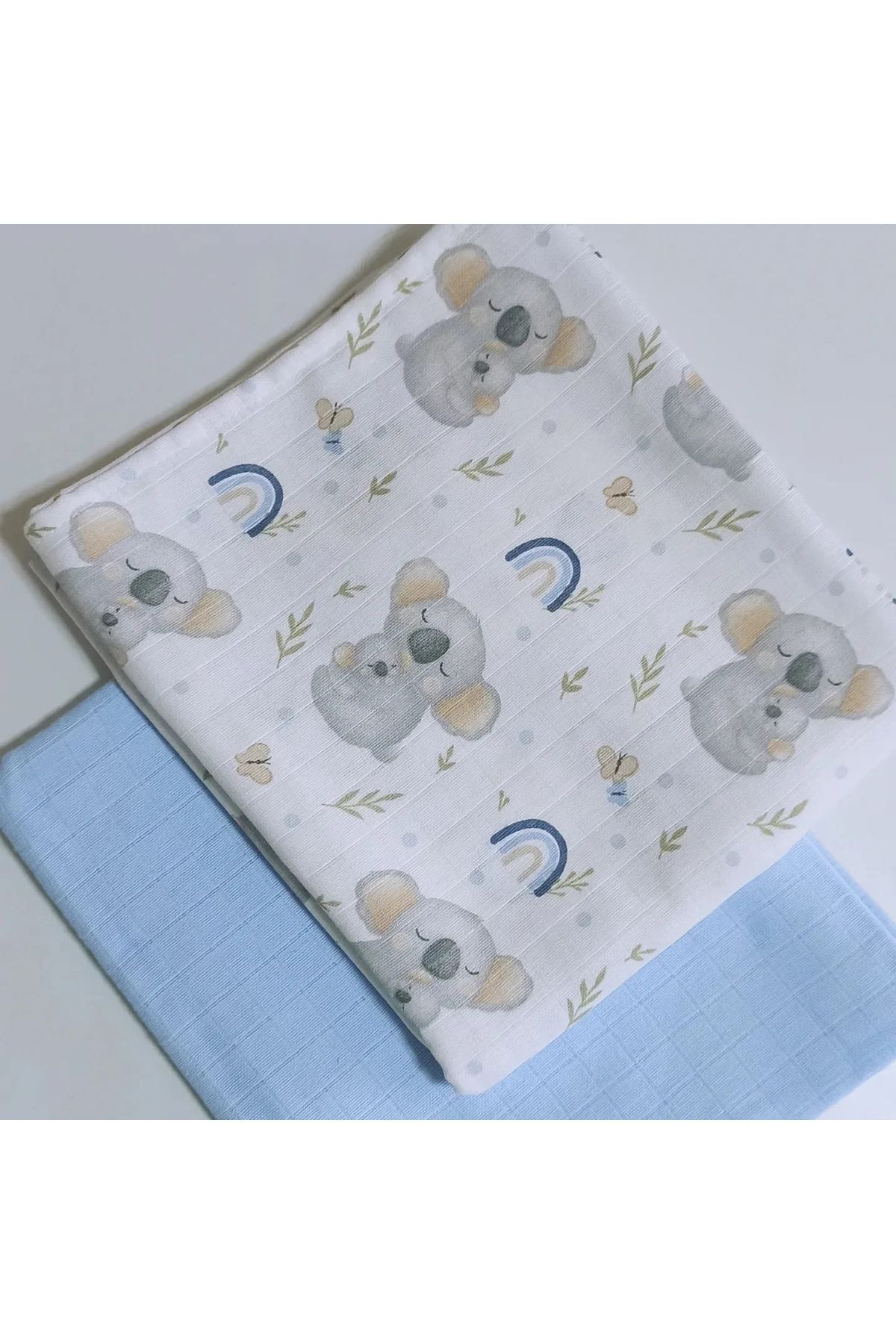 deva design Müslin Kız Erkek Bebek 2’li Kundak Battaniye