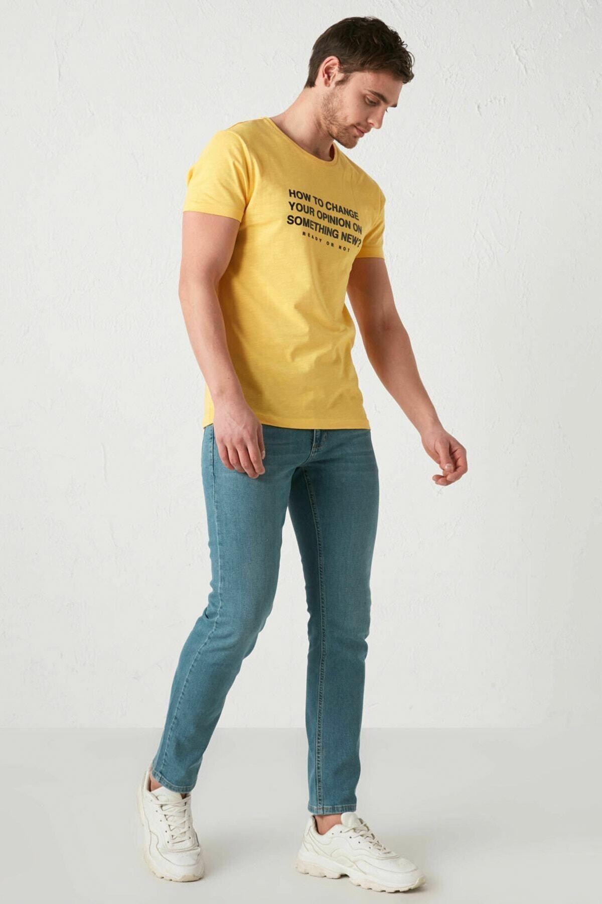 تیشرت مردانه زرد ال سی وایکیکی | S13034Z8 اورجینال - تصویر 4