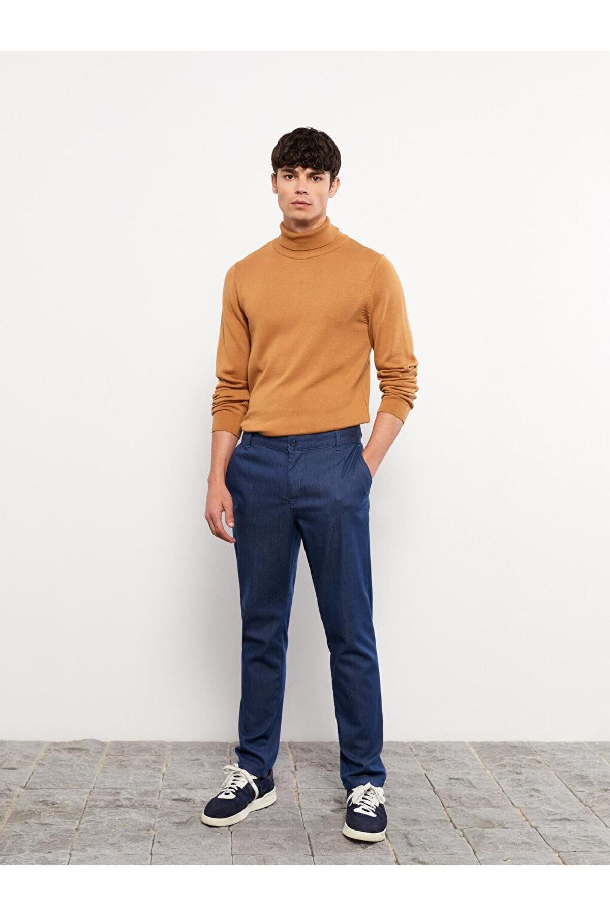 ال سی وایکیکی ژاکت بافتنی مردانه آستین بلند یقه اسکی راحتی LCW (W2)