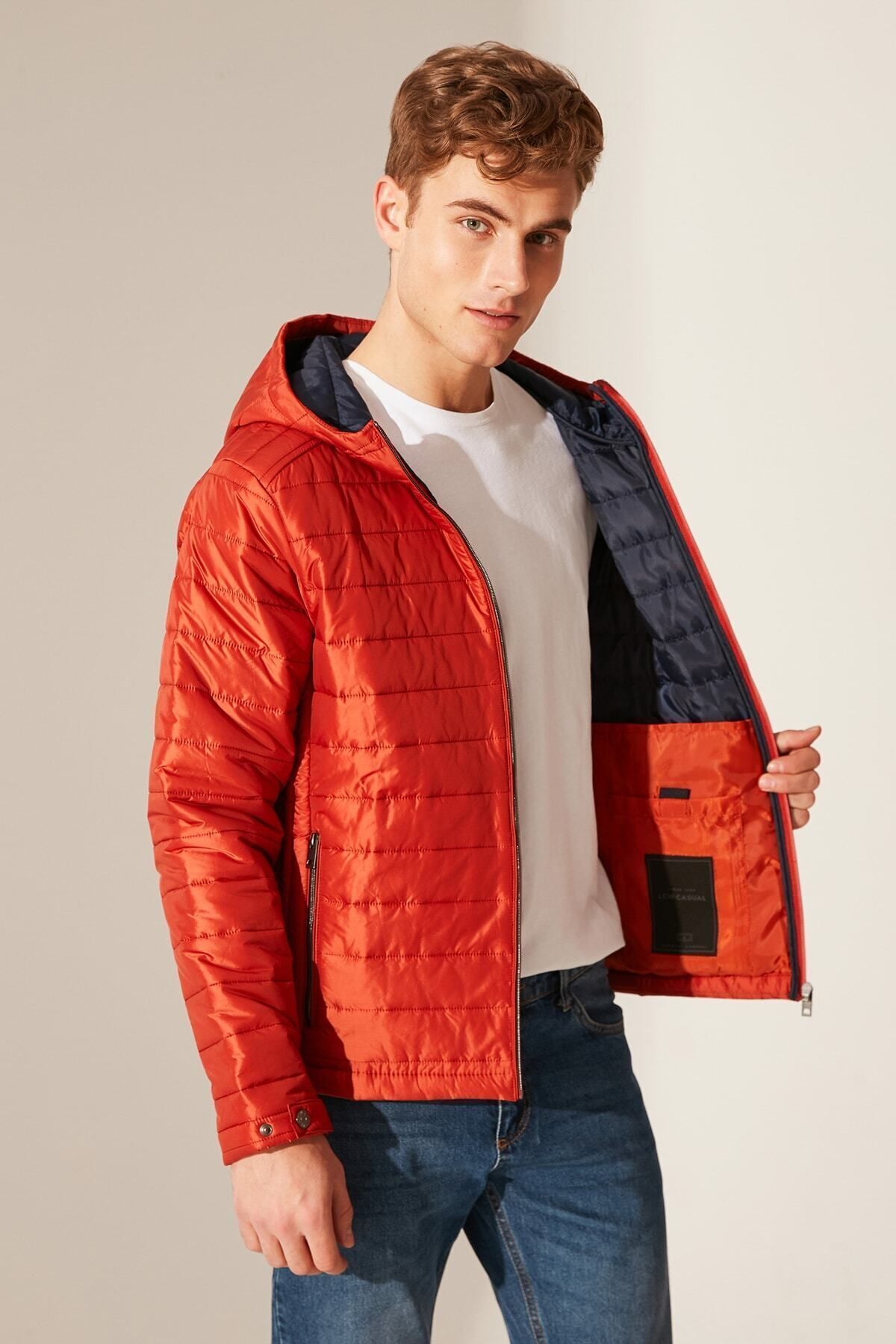 کاپشن مردانه نارنجی ال سی وایکیکی | 0SP261Z8 اورجینال - تصویر 3