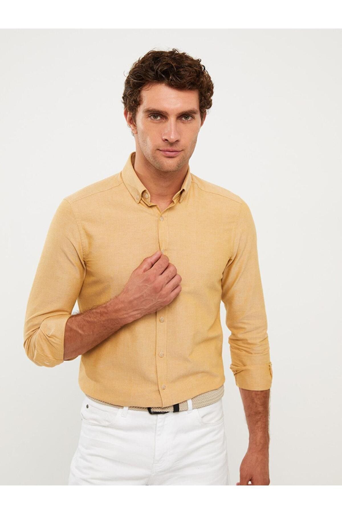 ال سی وایکیکی پیراهن مردانه آستین بلند آکسفورد LCWAIKIKI مدل Basic Slim Fit