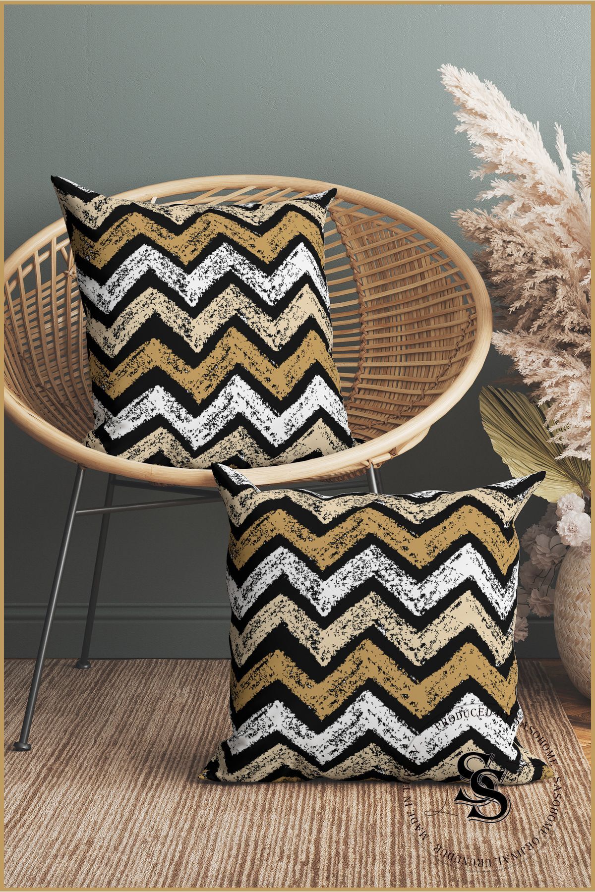 Digital Printed Pillowcase with Colorful Zigzag Pattern