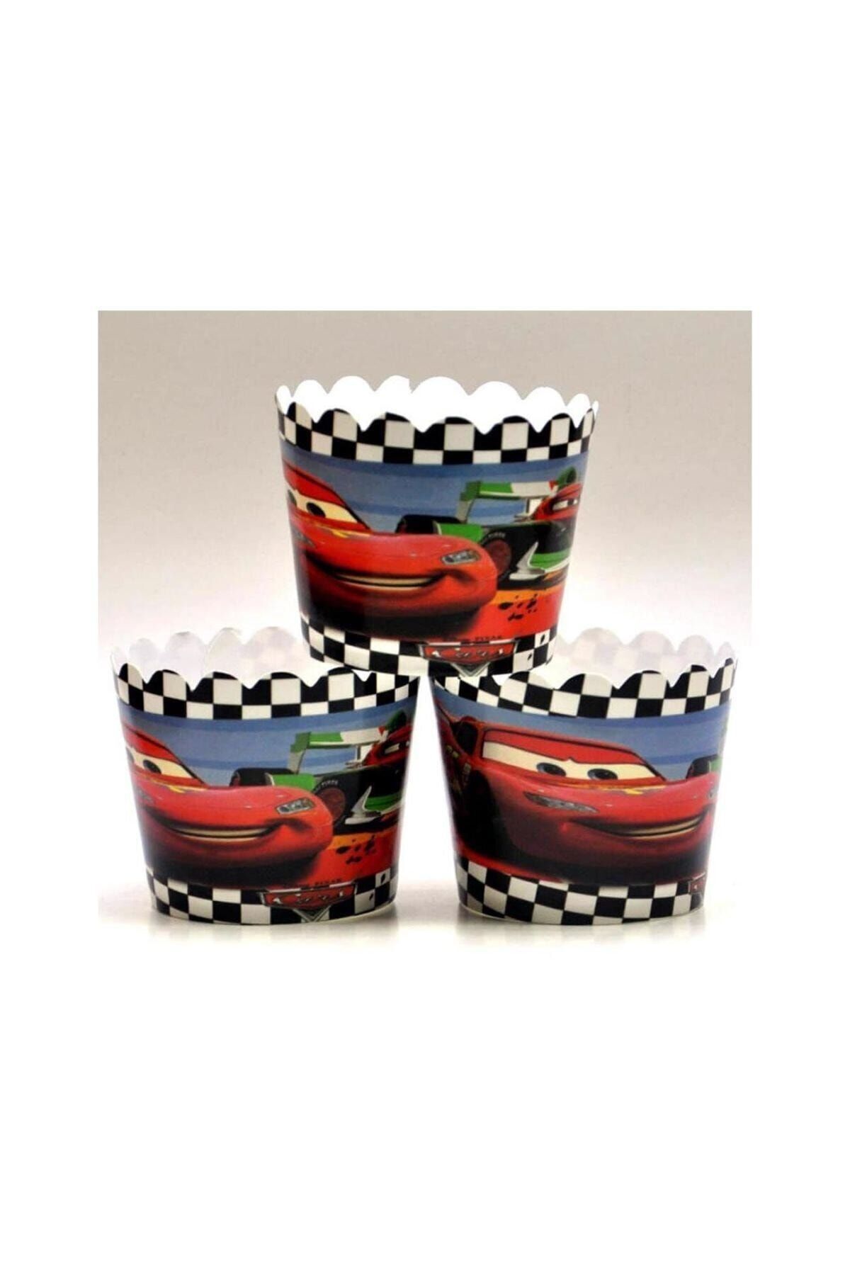 AKTEZ-EL-Muffin Cupcake Cake Mold Capsule Cars, Cars, Lightning Mcqueen Themed 25 Pieces 1