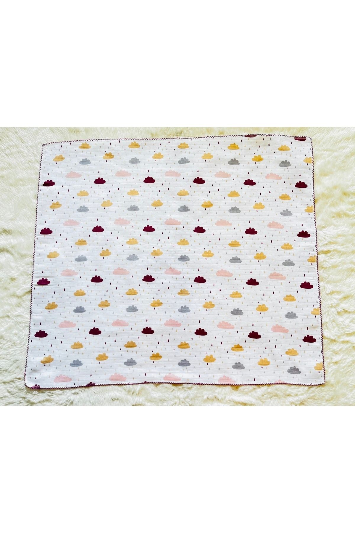 anne dokunuşu gibi KUZUM BEBE Mor Yağmur Damlası Desenli Müslin Kız Erkek Bebek Kundak Battaniye fotoğrafı 6 (önizleme)