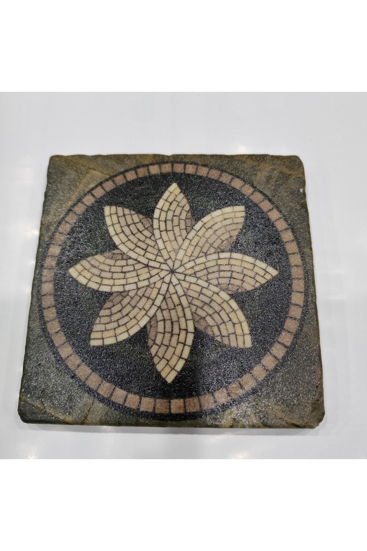 Natural Stone Bathroom Drain Cover Ornament with Decorative Figure Single 10x10 Cm