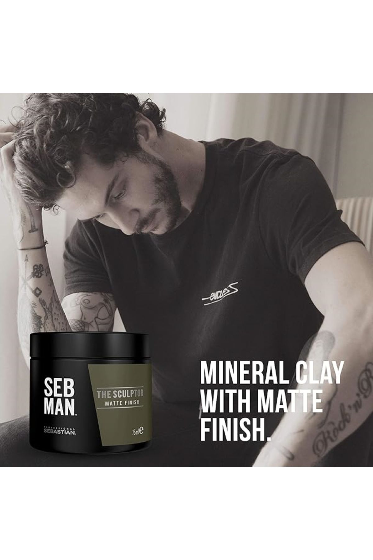 SEBASTIAN Seb Man The Sculptor Long-lasting Hold Matte Clay-Mat Görünümlü Şekillendirici 75ml/GEM3C2X6/POLK