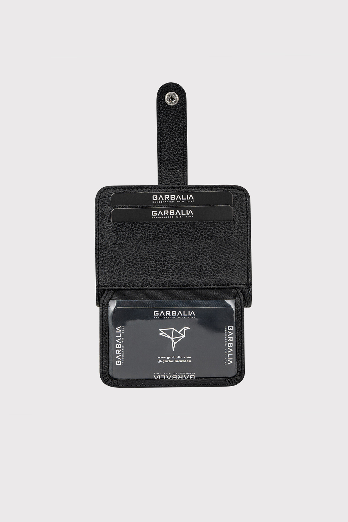 Garbalia  Pedras Teknolojik Deri Bol Kart Gözlü Şeffaf Kimlik Bölmeli Unisex Siyah Cüzdan Kartlık - Görsel 3
