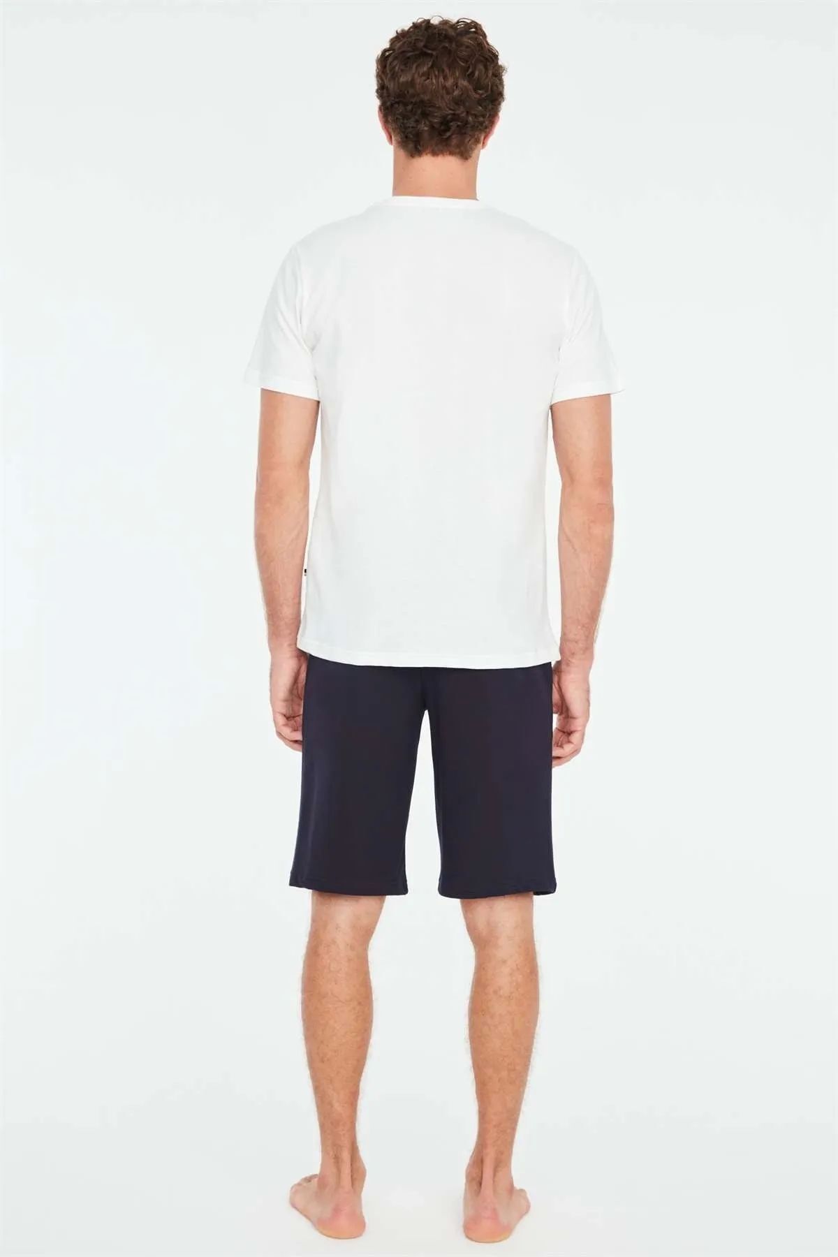 ست پیژامه مردانه پایه. شلوارک پولو اسن Ecru U.S. Polo Assn.