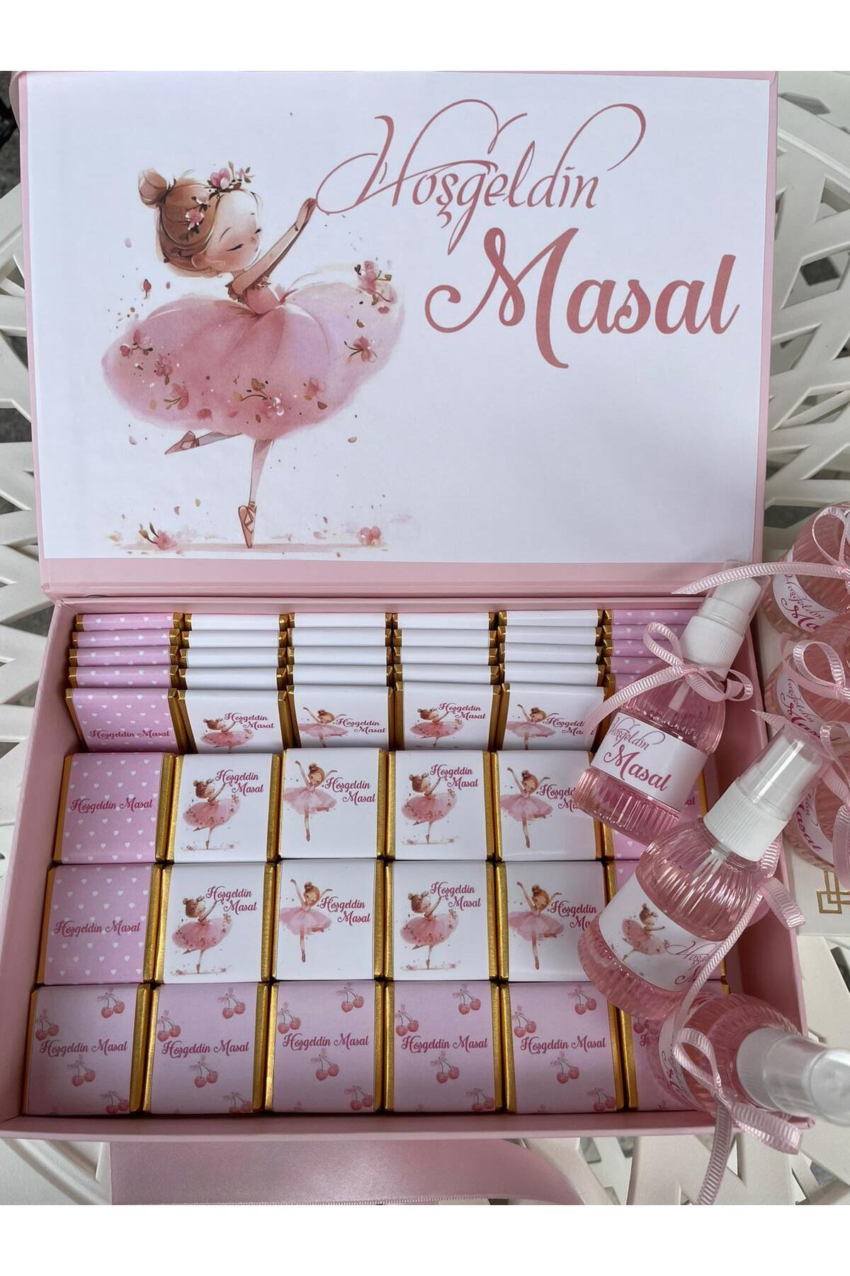 Minemiss Tasarım Isme Özel Tasarımlı Kız-erkek 60 Adet Bebek Çikolatası Ve 25 Adet Kolonya Yaş Günü-hediyelik fotoğrafı 3 (önizleme)