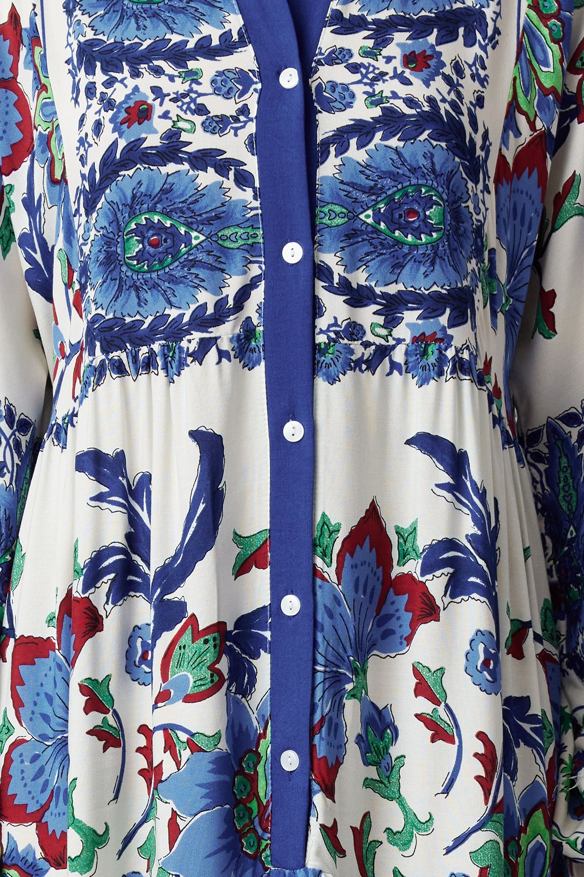 Trendyol Modest-Blue Floral Viscose Woven Dress Tctss24Eb00221 3