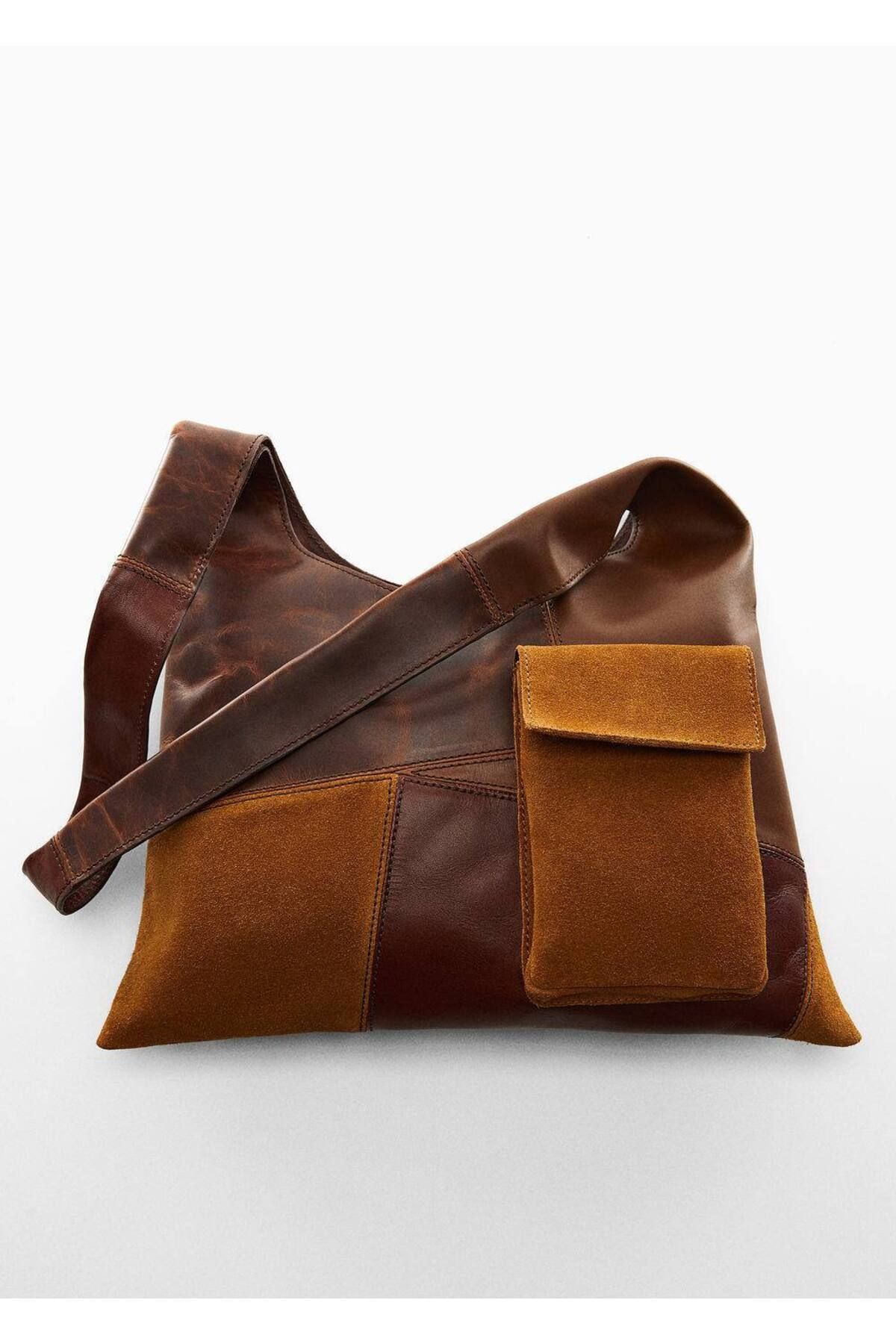 MANGO Woman-Patchwork-Tasche aus Leder 5