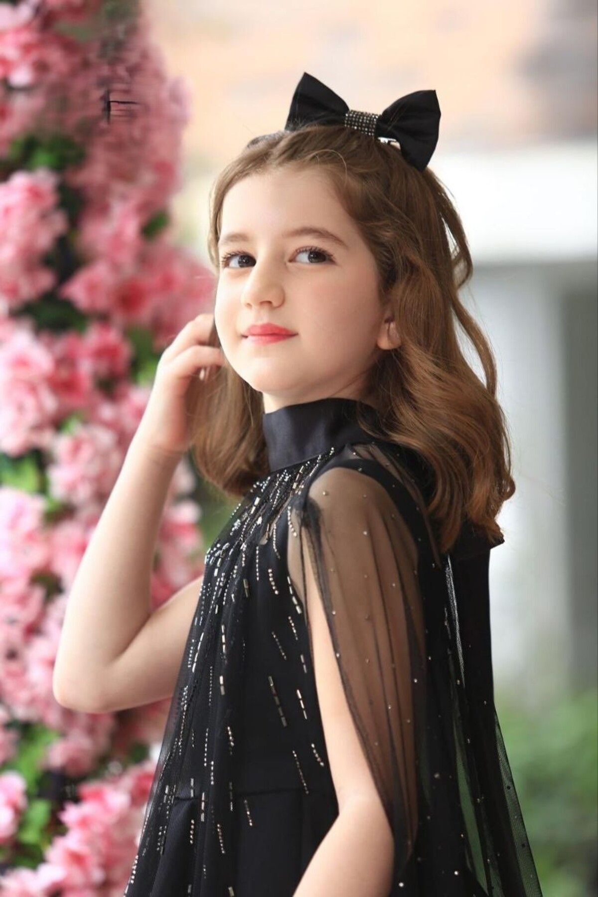Ribbon kids-Girl Kid Wedding Graduation Dress+ Bridal Cape+ with Bag+ Crown 5