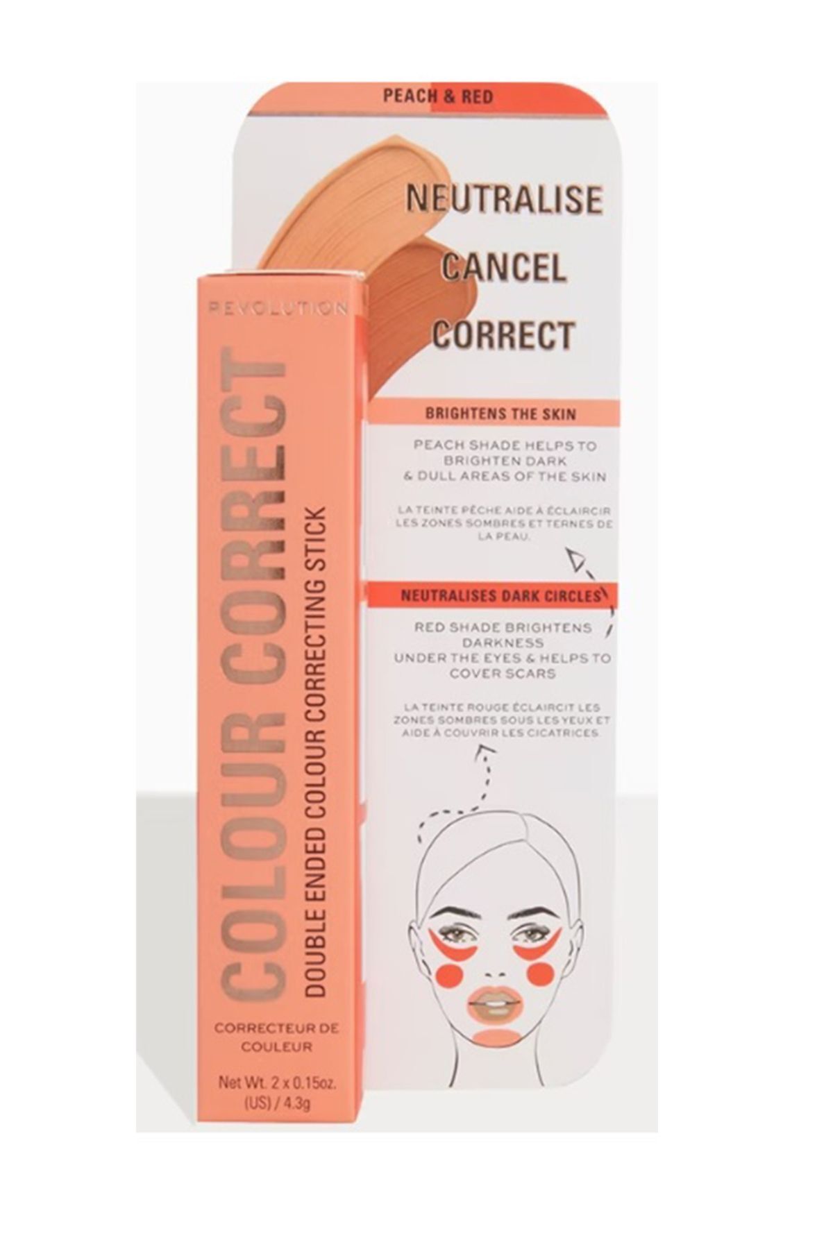 Revolution-Peach and Red Color Correct Transform Stick 1