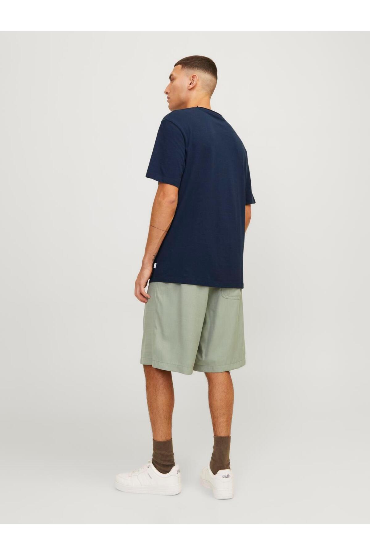 تی شرت جک اند جونز مردانه لینن آبی سرمه ای  راسته Relaxed/ریلکس    Relaxed/ریلکس Daily/روزانه | Jack & Jones TYC1ABE0F0640405C1 - تصویر 7