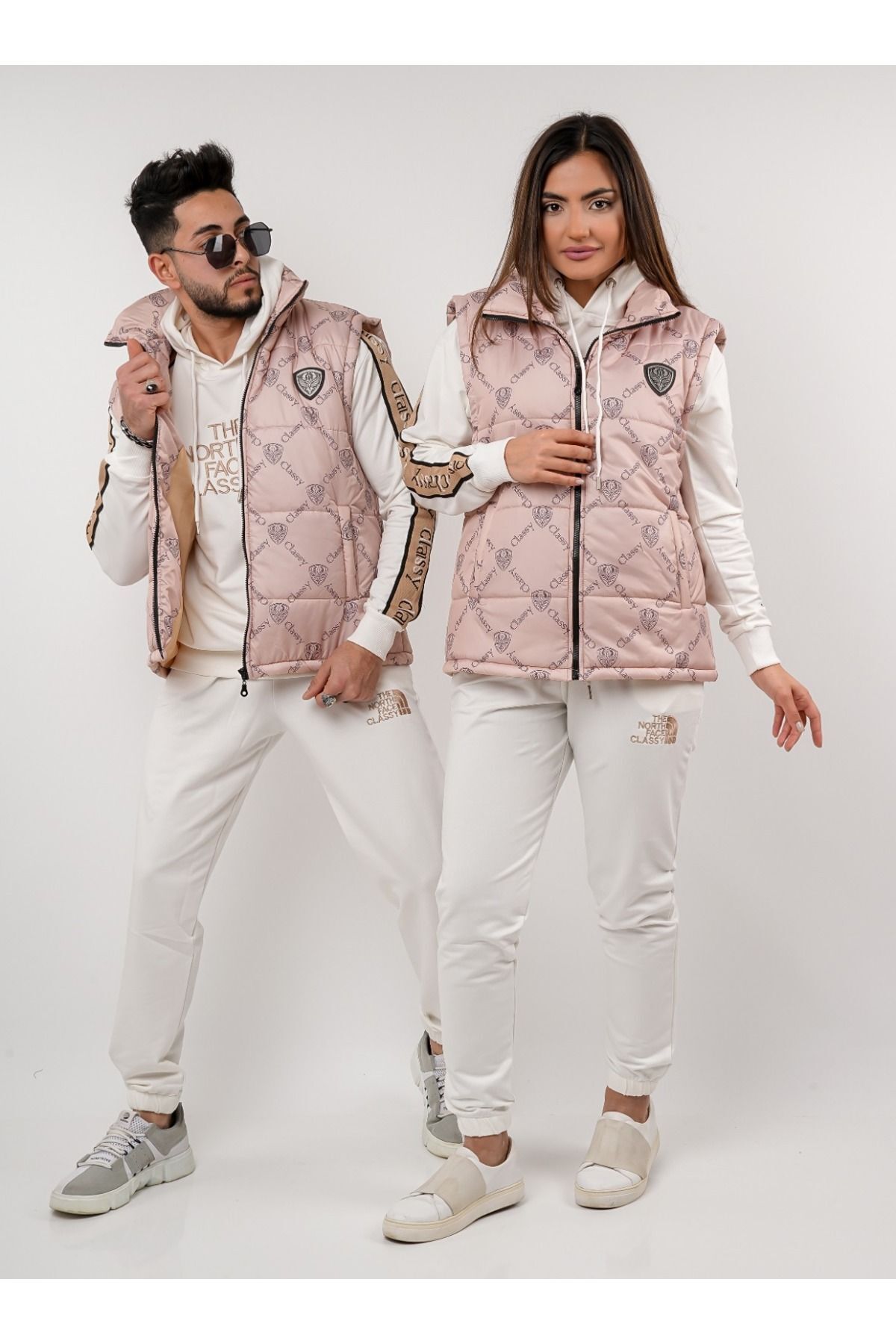 CLASSY.MODA Set Trening -3 Piese De Sus Și De Jos, Vestă, Broderie, Hanorac Și Nepublic 2 Fire Preț Pentru O Singură Persoană Unisex - XL