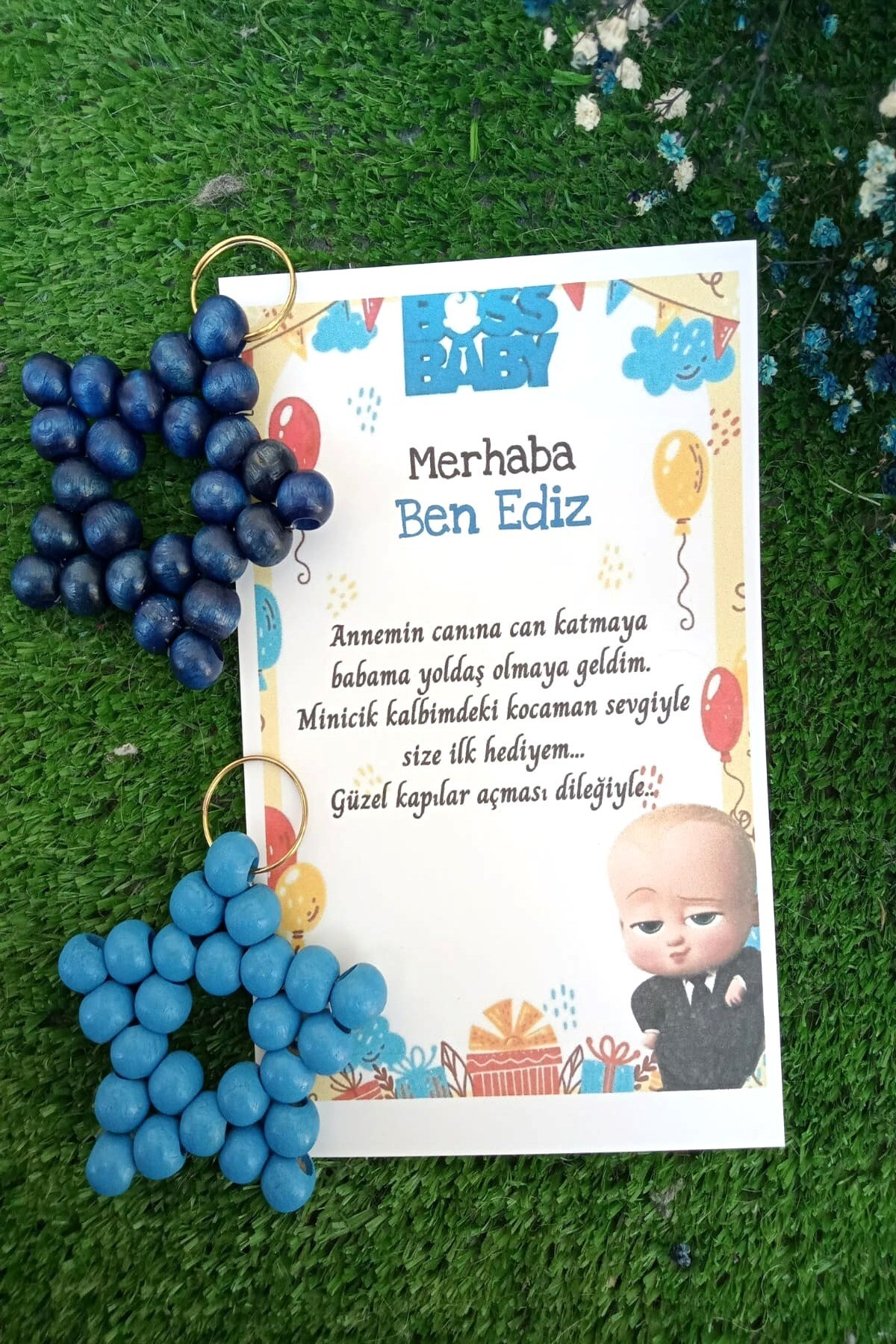 Emtory Home 15 Adet Patron Bebek Kartlı Hediyelik Anahtarlık - Doğum Günü Hediyelik -Mevlid Hediye -Kişisel Yazı fotoğrafı 4 (önizleme)