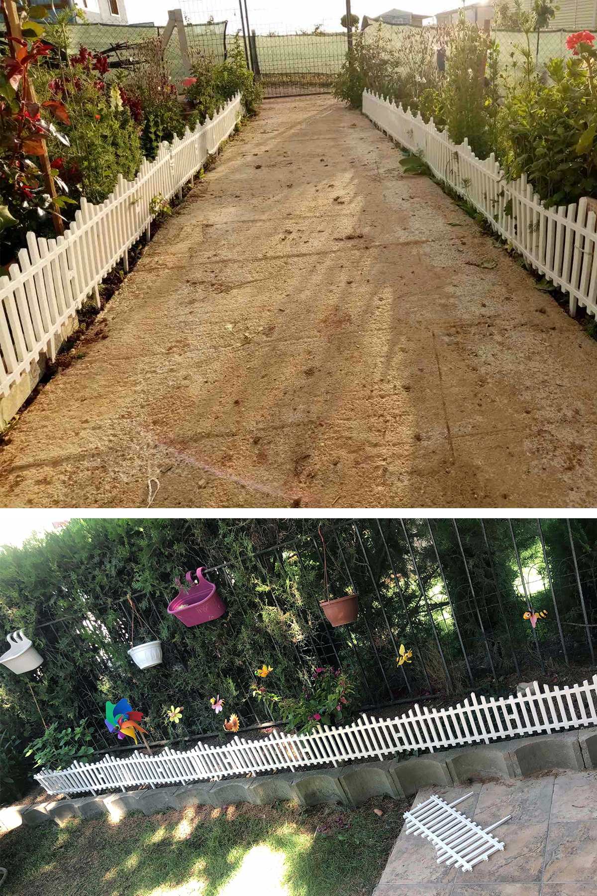 Dekoratif Bahçe Çiti Bordür Plastik Çit 59 Cm Peyzaj Çiçek Koruma Panel Beyaz 40'lı (23.60 Mt) 8
