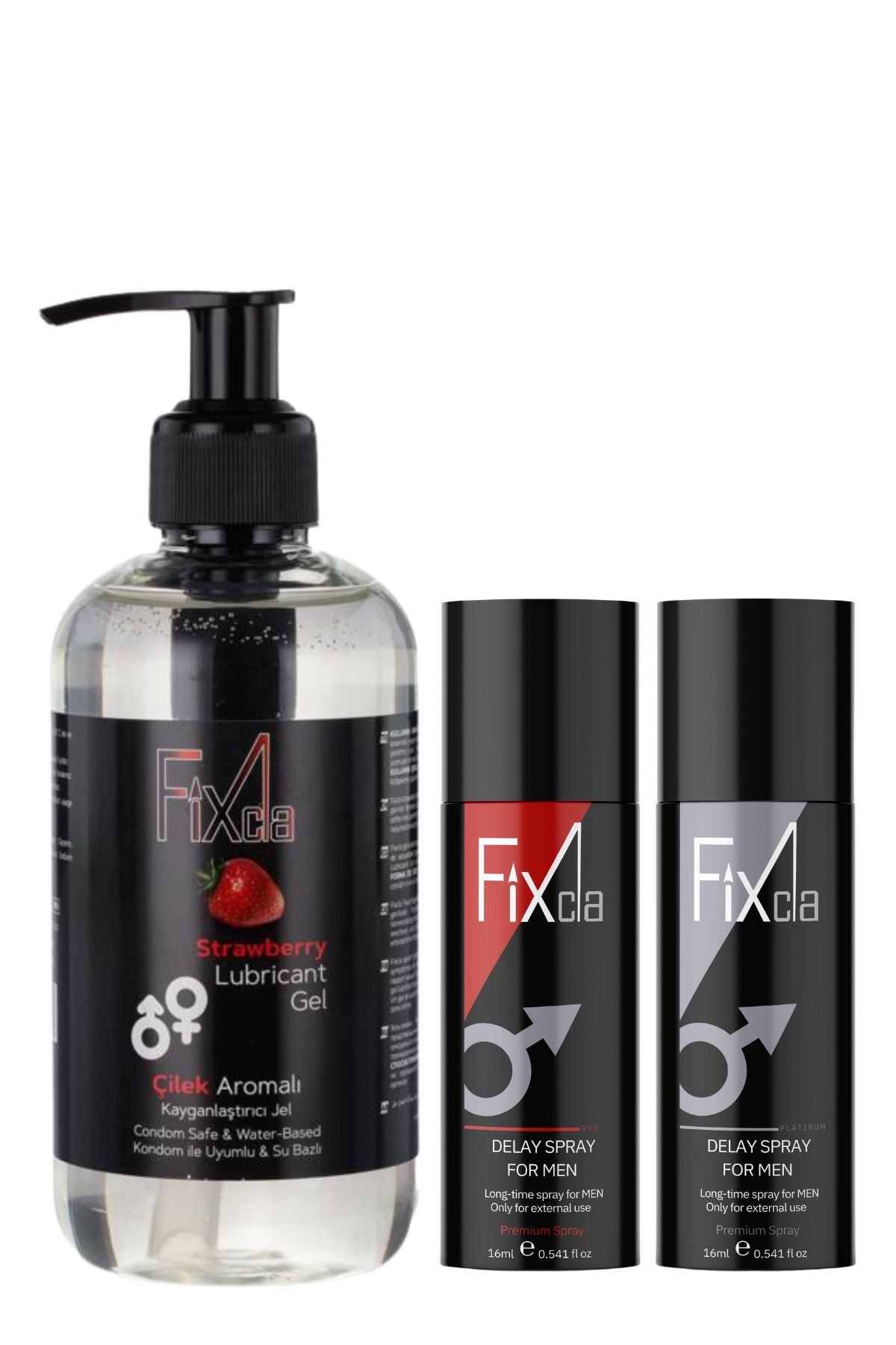 FixCla Kayganlaştırıcı Çilekli Jel 250 ml & 2'li Gcktrici Sprey 16ml Made In Germany