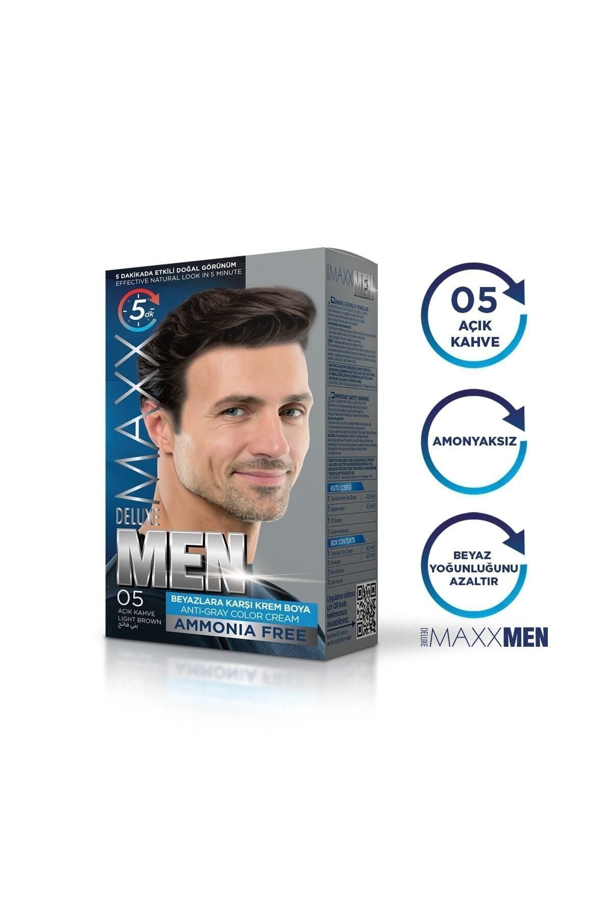 رنگ مو آبی مردانه 0.5 قهوه سبک موهای MAXX DELUXE