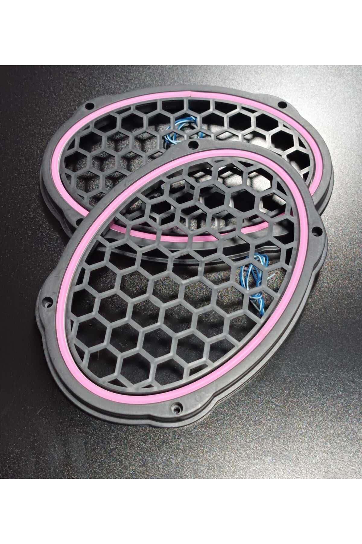 ARTIPOZİTİF PEMBE Neon Işıklı 6x9 Oval Hoparlör ve Midrange Kapağı 1takım (2adet)