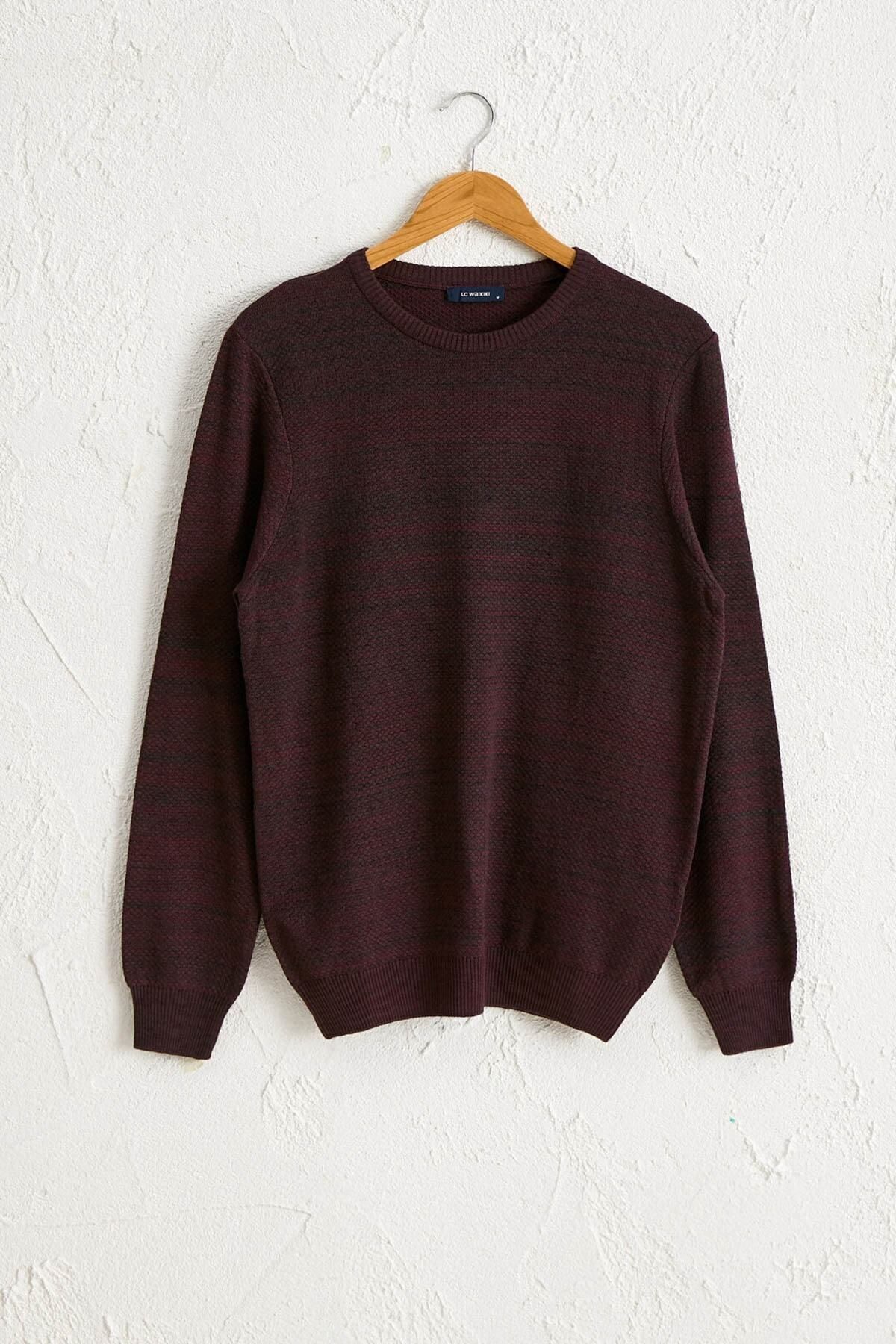 ال سی وایکیکی ژاکت مردانه ملانژ بنفش 0W0808Z8