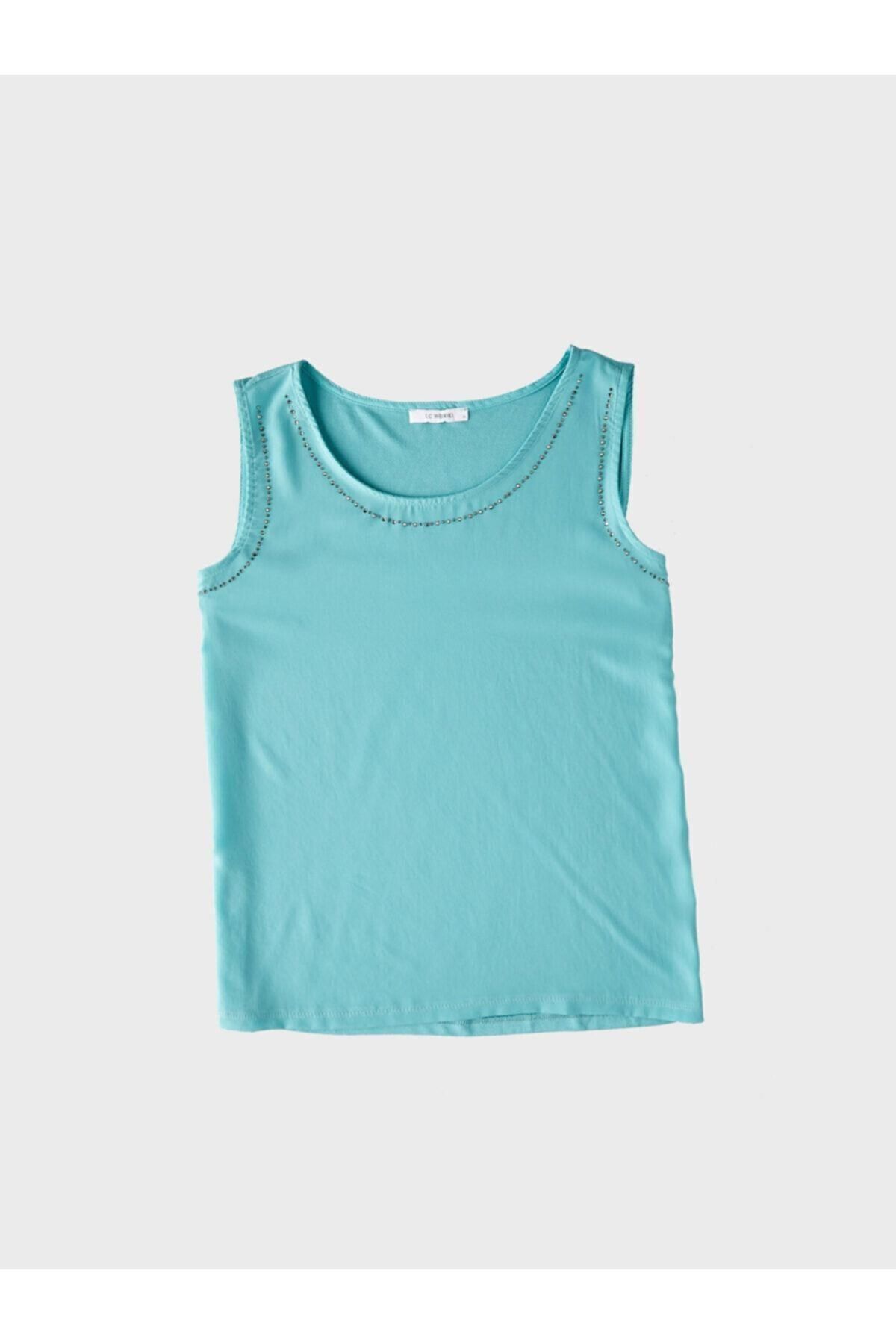 ال سی وایکیکی تاپ زنانه فیروزه‌ای مات 0S8340Z8