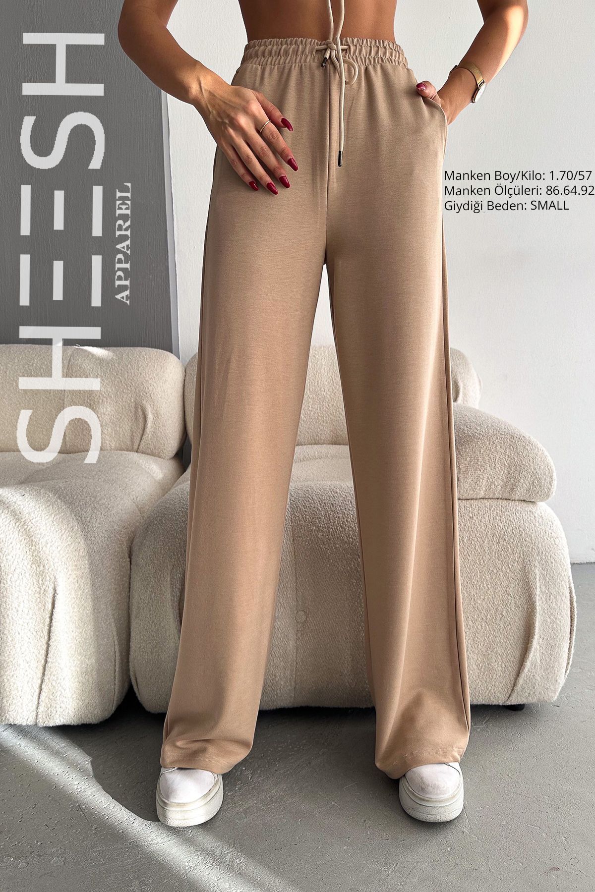 SHEESH APPAREL-Camel Color Soft Textured Modal Set - Palazzo Tracksuit and Pants Set 8